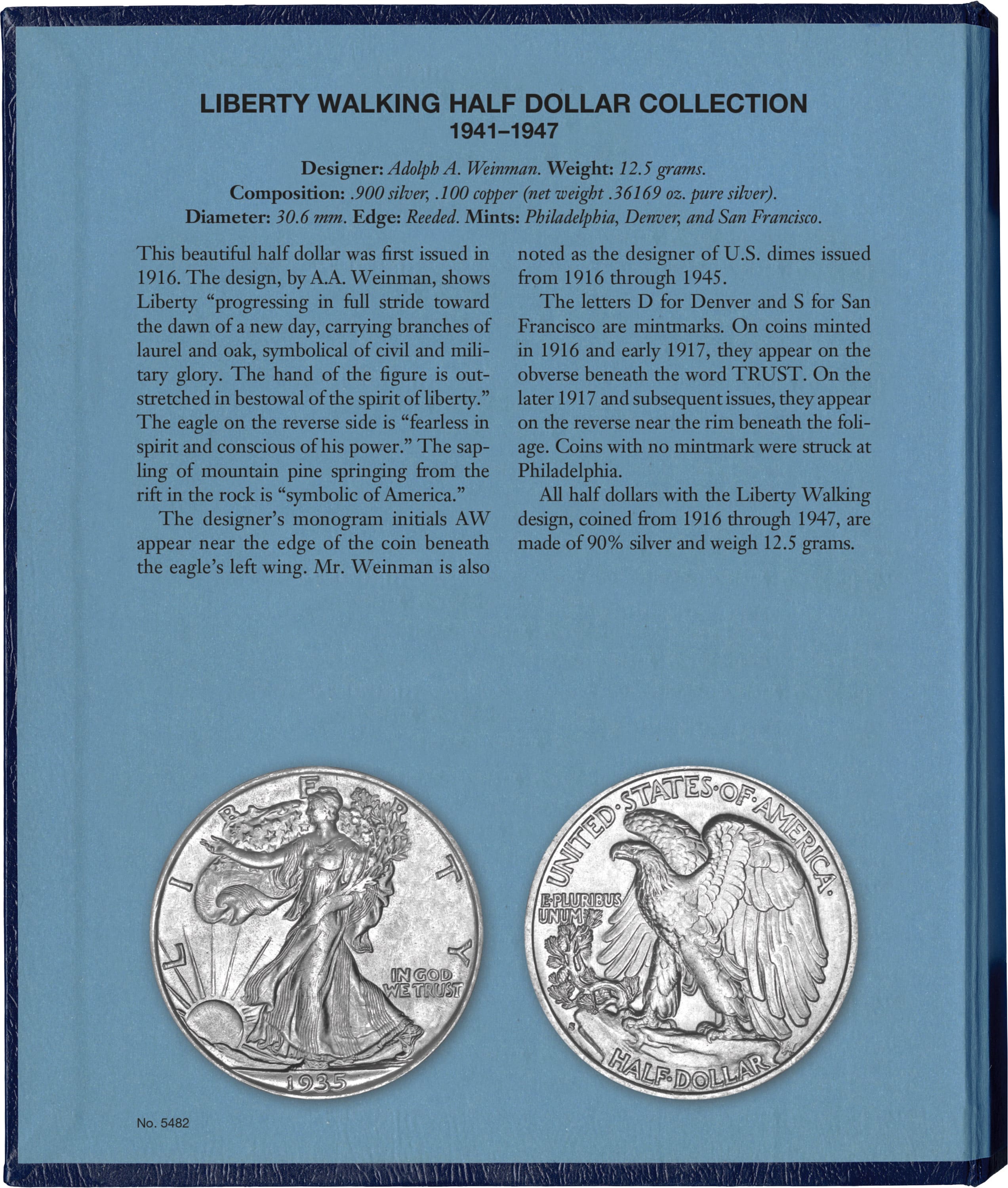 Whitman Classic® Coin Album – Liberty Walking Half Dollars: 1941-1947 (P, D, & S Mints)