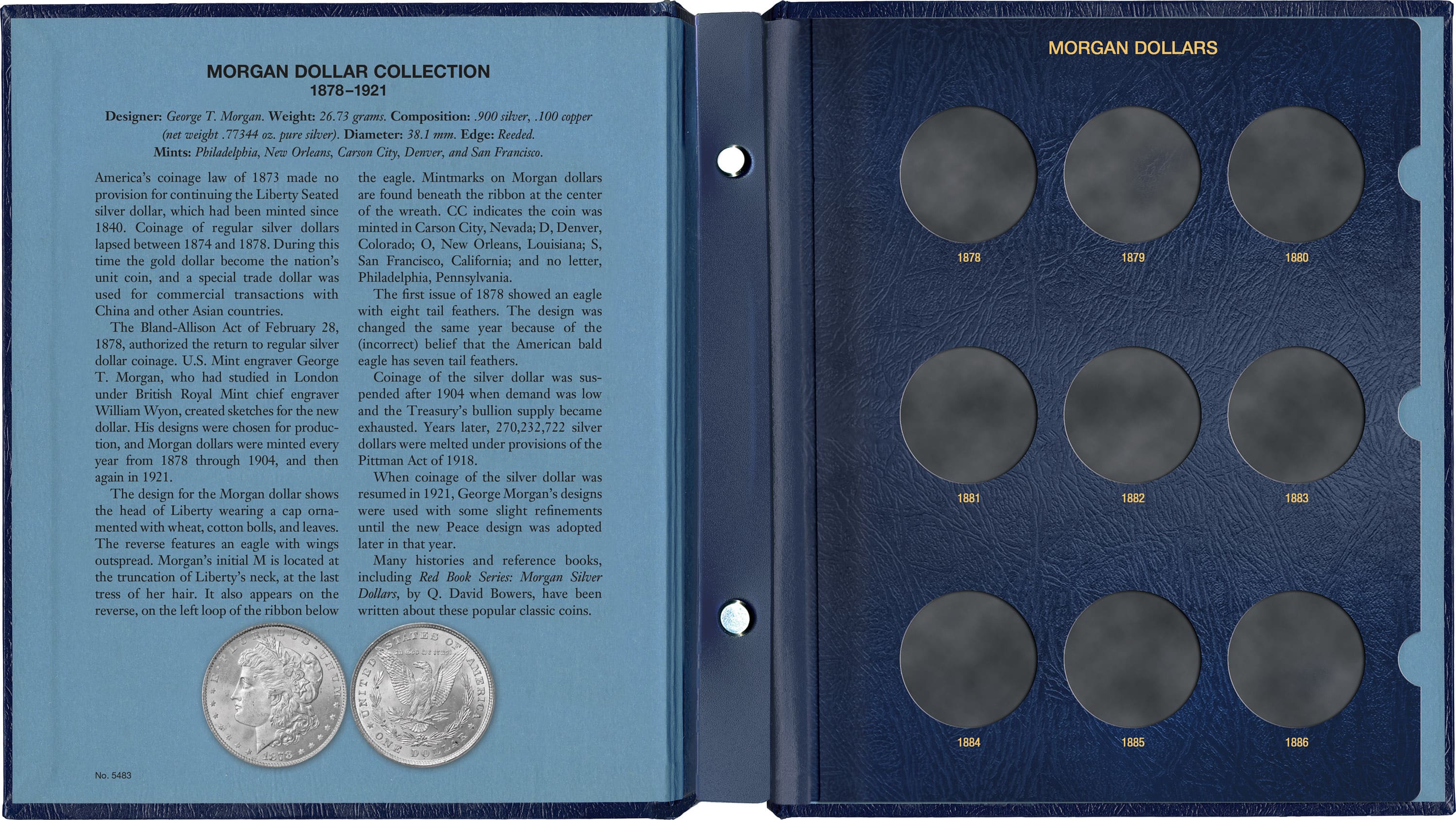 Whitman Classic® Coin Album – Morgan Dollars: 1878-1921 (Single Mint)