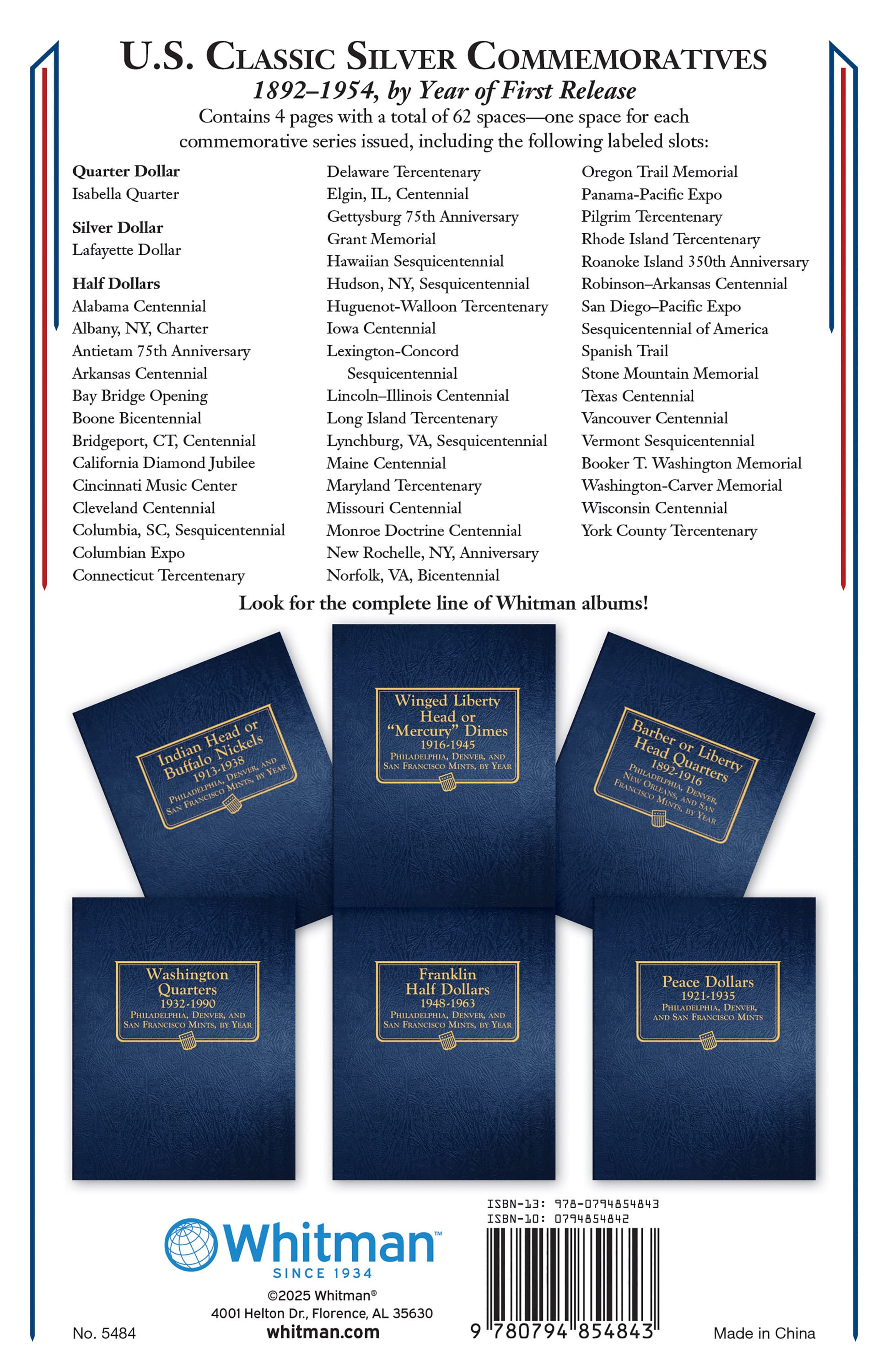 Whitman Classic® Coin Album – U.S. Classic Silver Commemoratives: 1892-1954