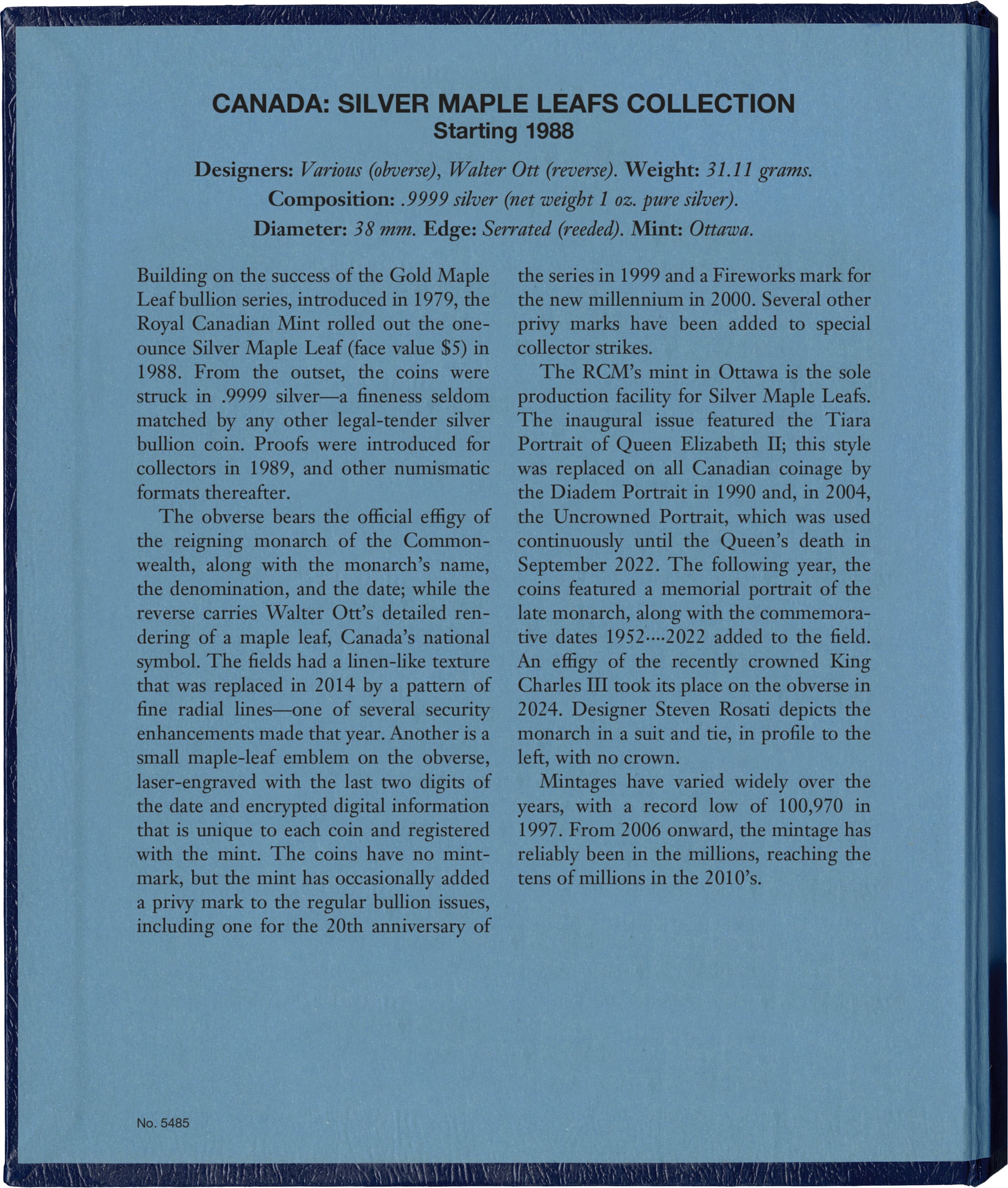 Whitman Classic® Coin Album – Canada Silver Maple Leafs: Starting 1988