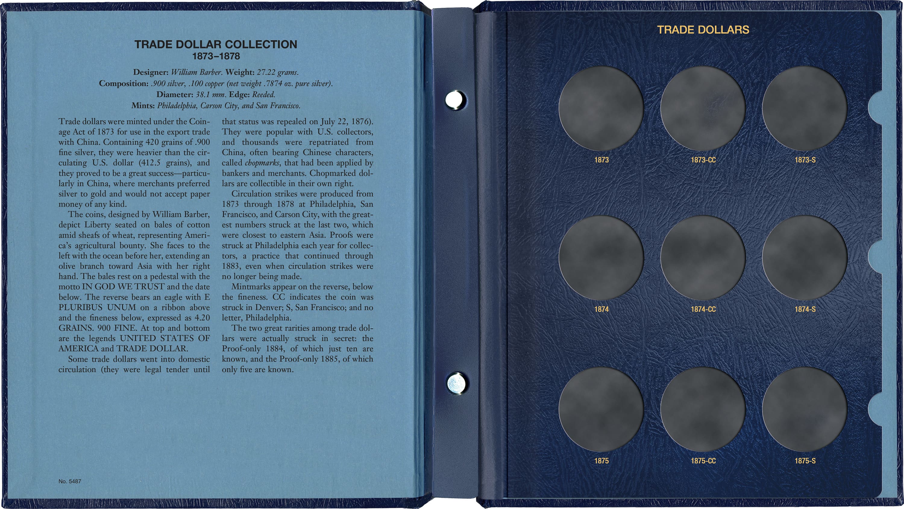 Whitman Classic® Coin Album – Trade Dollars: 1873-1878 (P, CC, & S Mints)