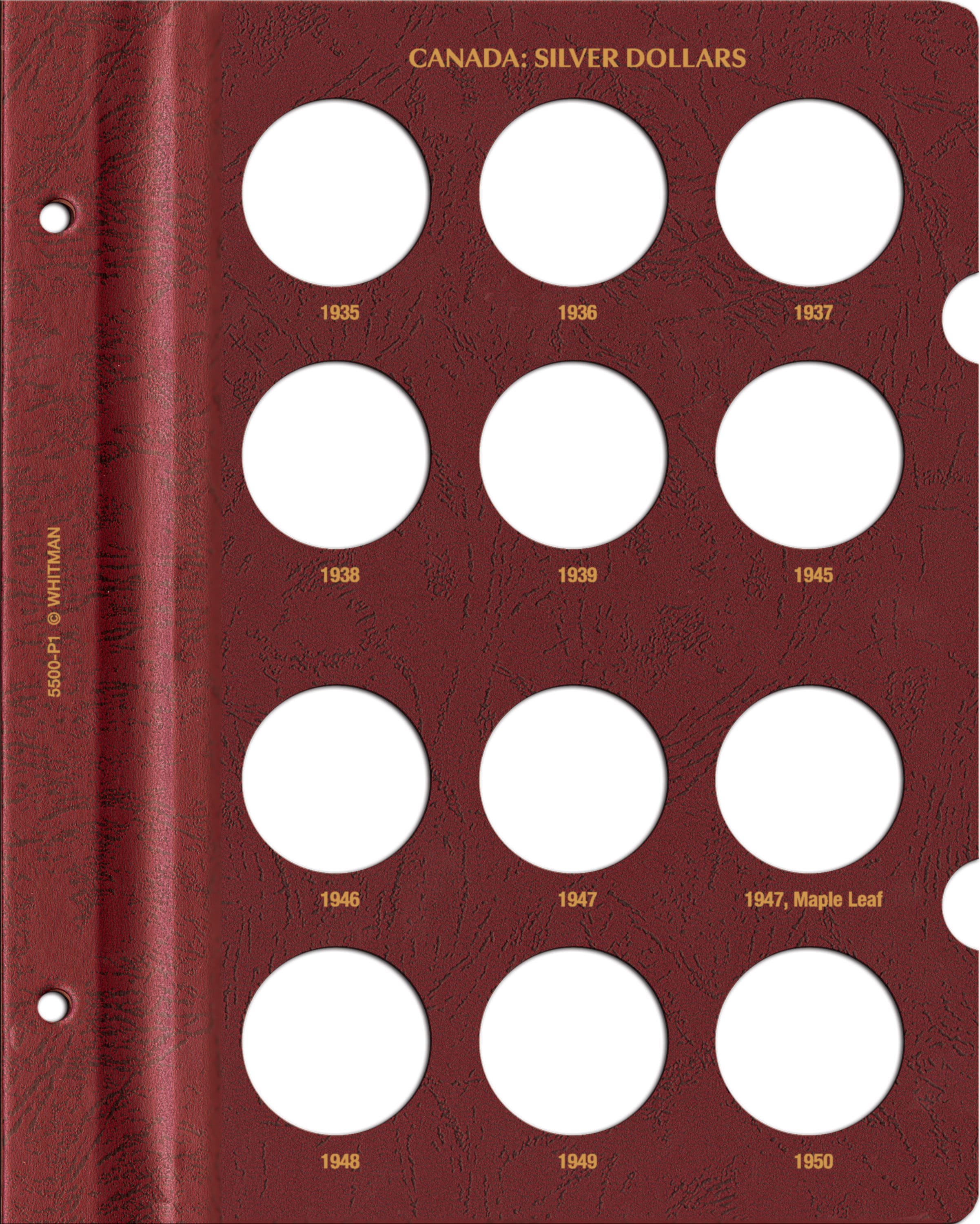 Whitman Prestige™ Coin Album – Canada Silver Dollars: 1935-1967 Date & Mintmark Set