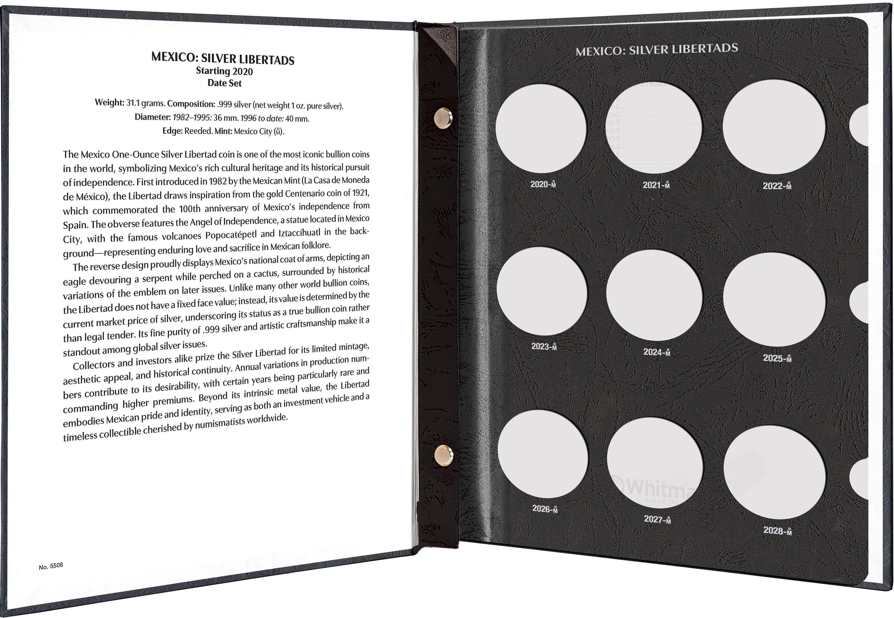 Whitman Prestige™ Coin Album – Mexico Silver Libertads: Starting 2020 Date Set