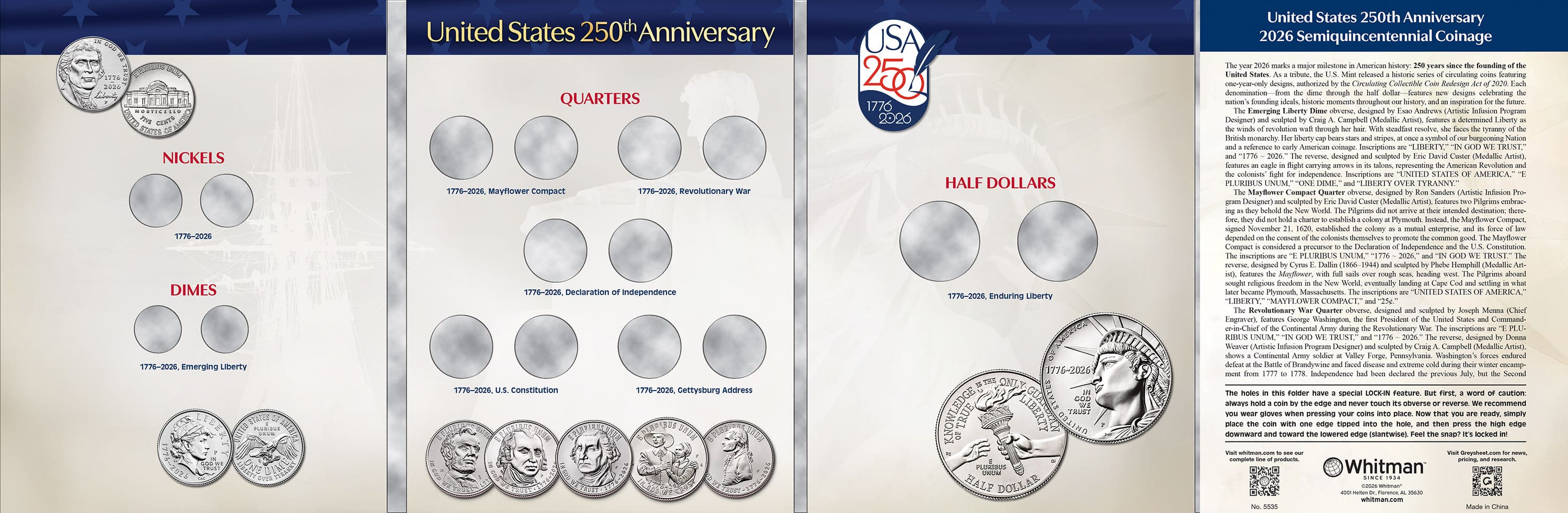Official Whitman® Coin Folder – United States 250th Anniversary Collection: 2026 (Single Mint)