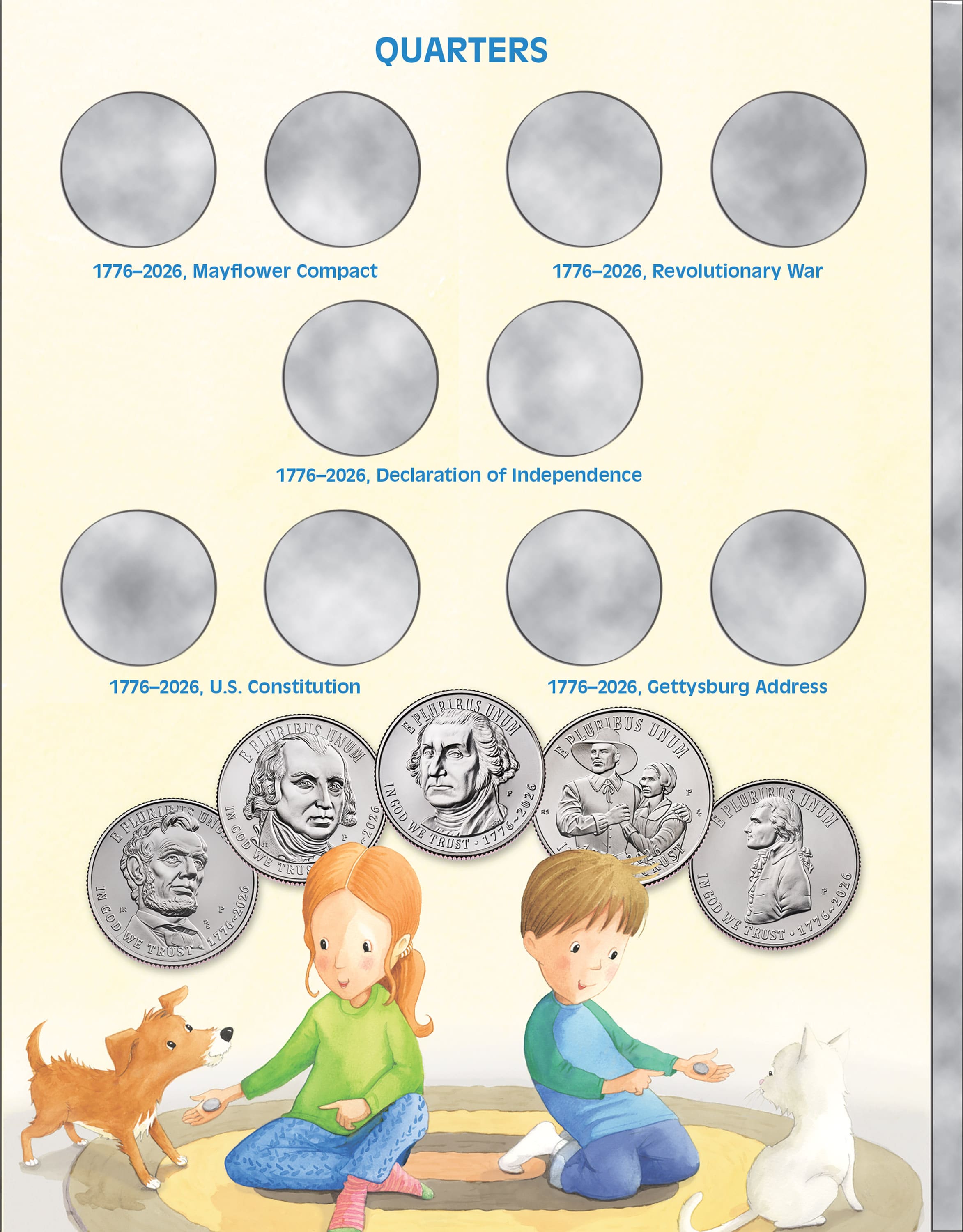 Happy Birthday America! Children’s Coin Folder – United States 250th Anniversary Collection: 2026 (Single Mint)