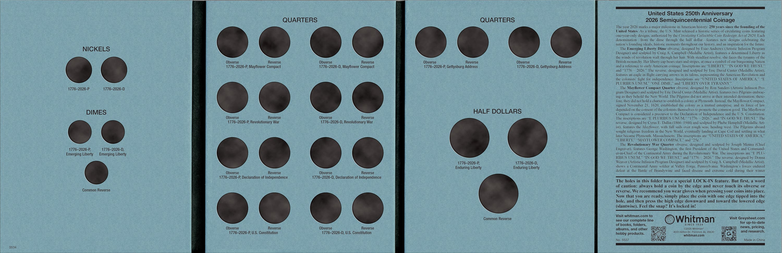 Official Whitman® Coin Folder – United States 250th Anniversary Collection: 2026