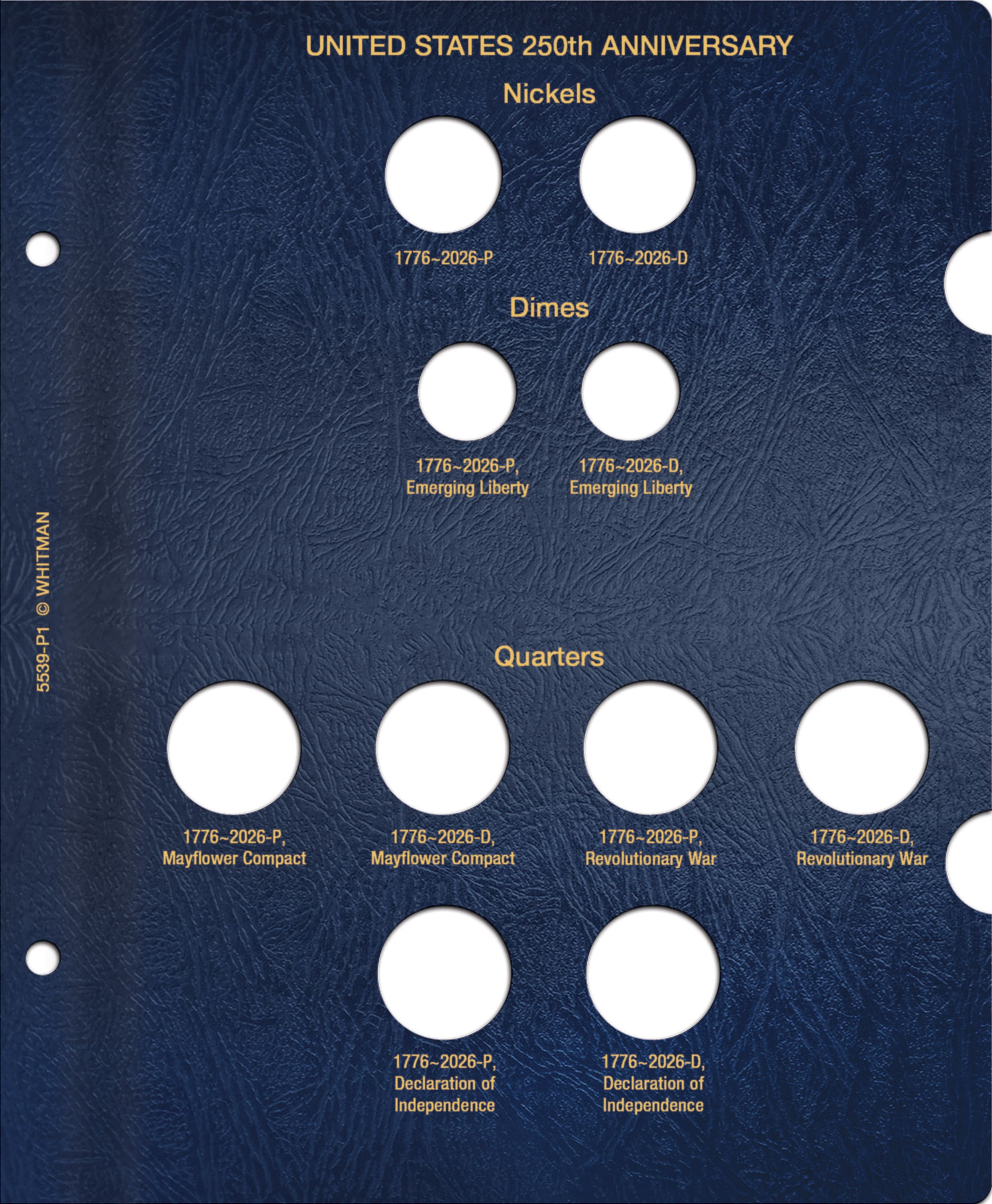 Whitman Classic® Coin Album – United States 250th Anniversary: 2026 (P & D Mints)