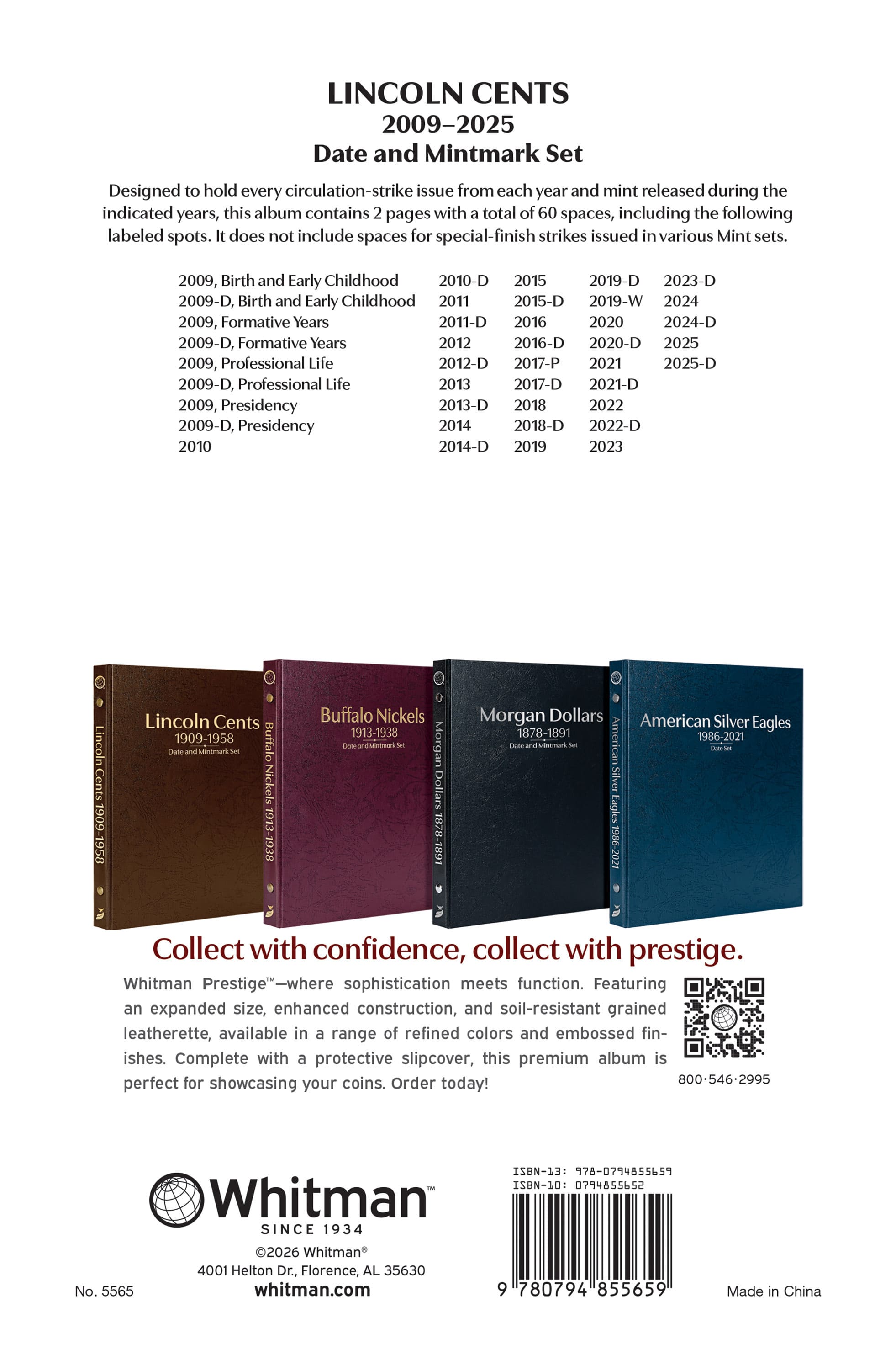 Whitman Prestige Coin Album – Lincoln Cents: Starting 2009 Date & Mintmark Set