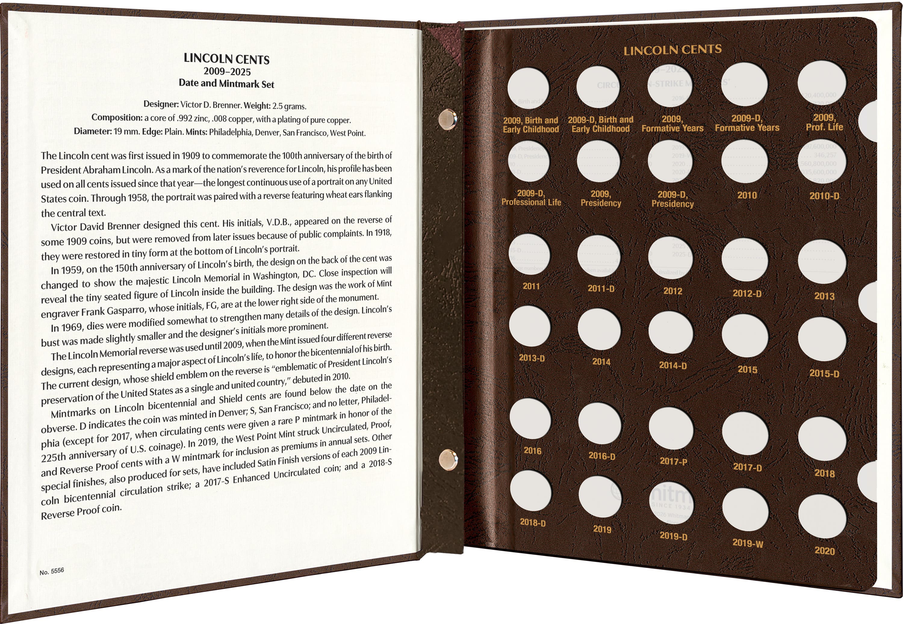 Whitman Prestige Coin Album – Lincoln Cents: Starting 2009 Date & Mintmark Set