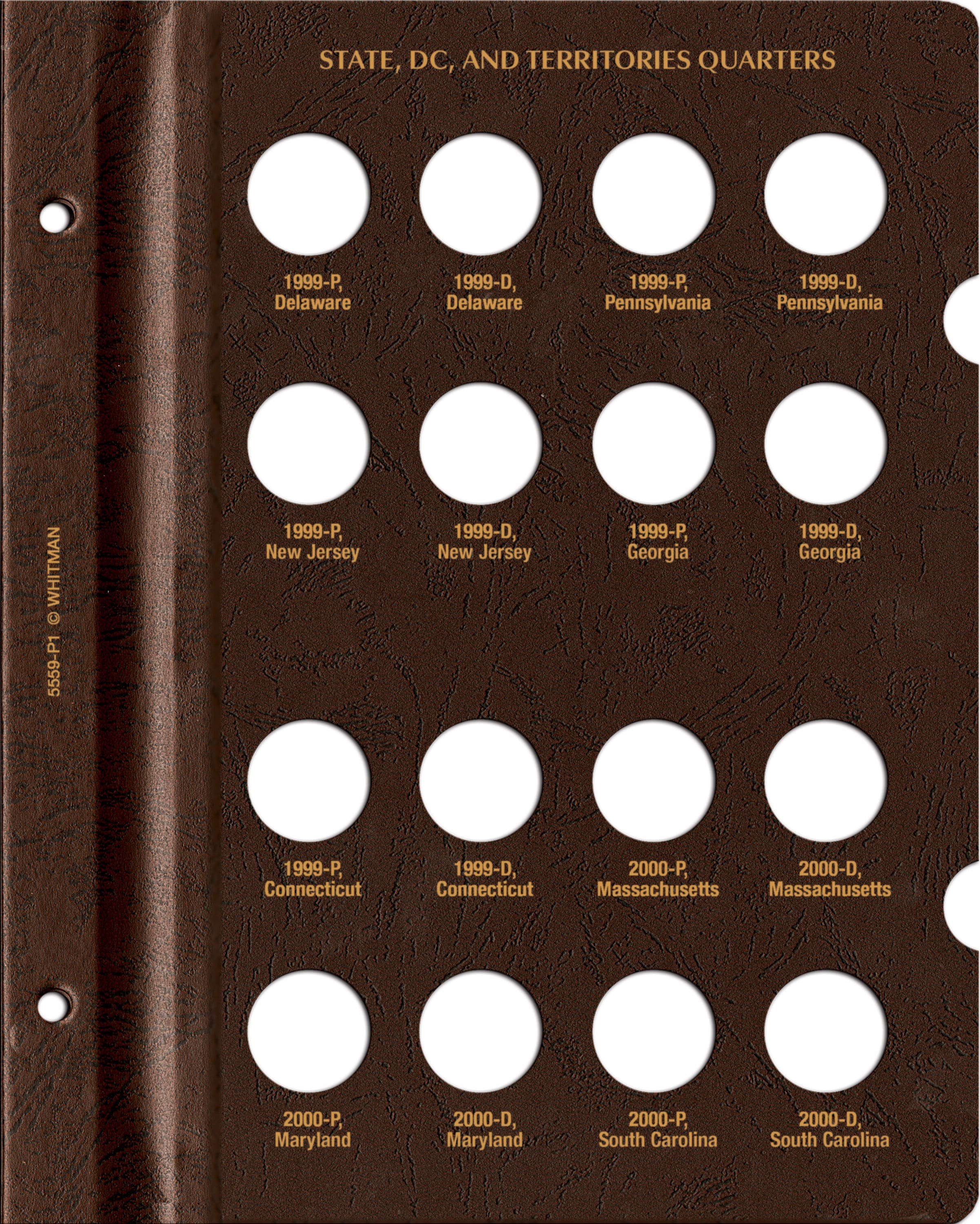 Whitman Prestige Coin Album – State, D.C., and Territories Quarters: 1999-2009 Date & Mintmark Set