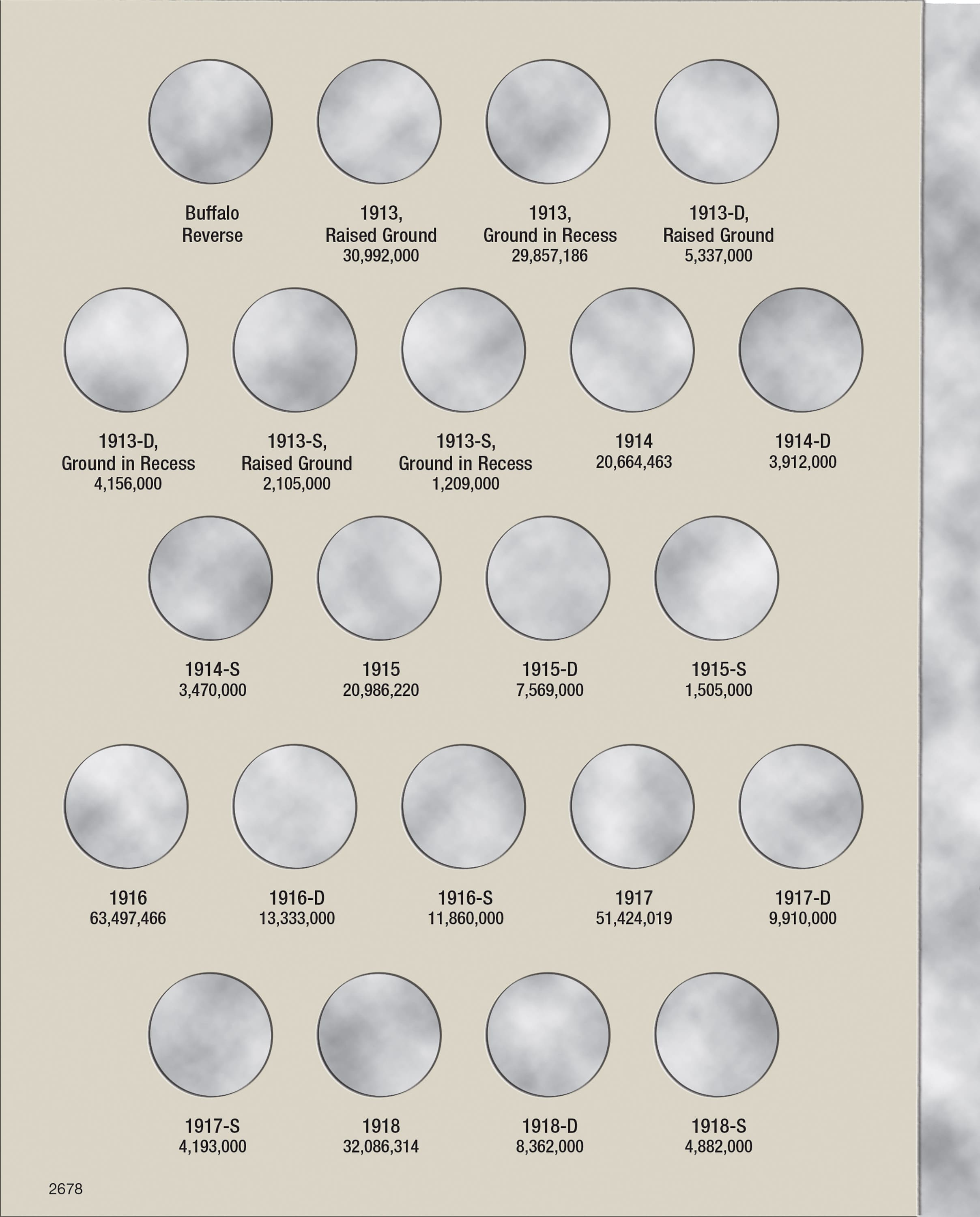 H.E. Harris® Coin Folder – Buffalo Nickels: 1913-1938