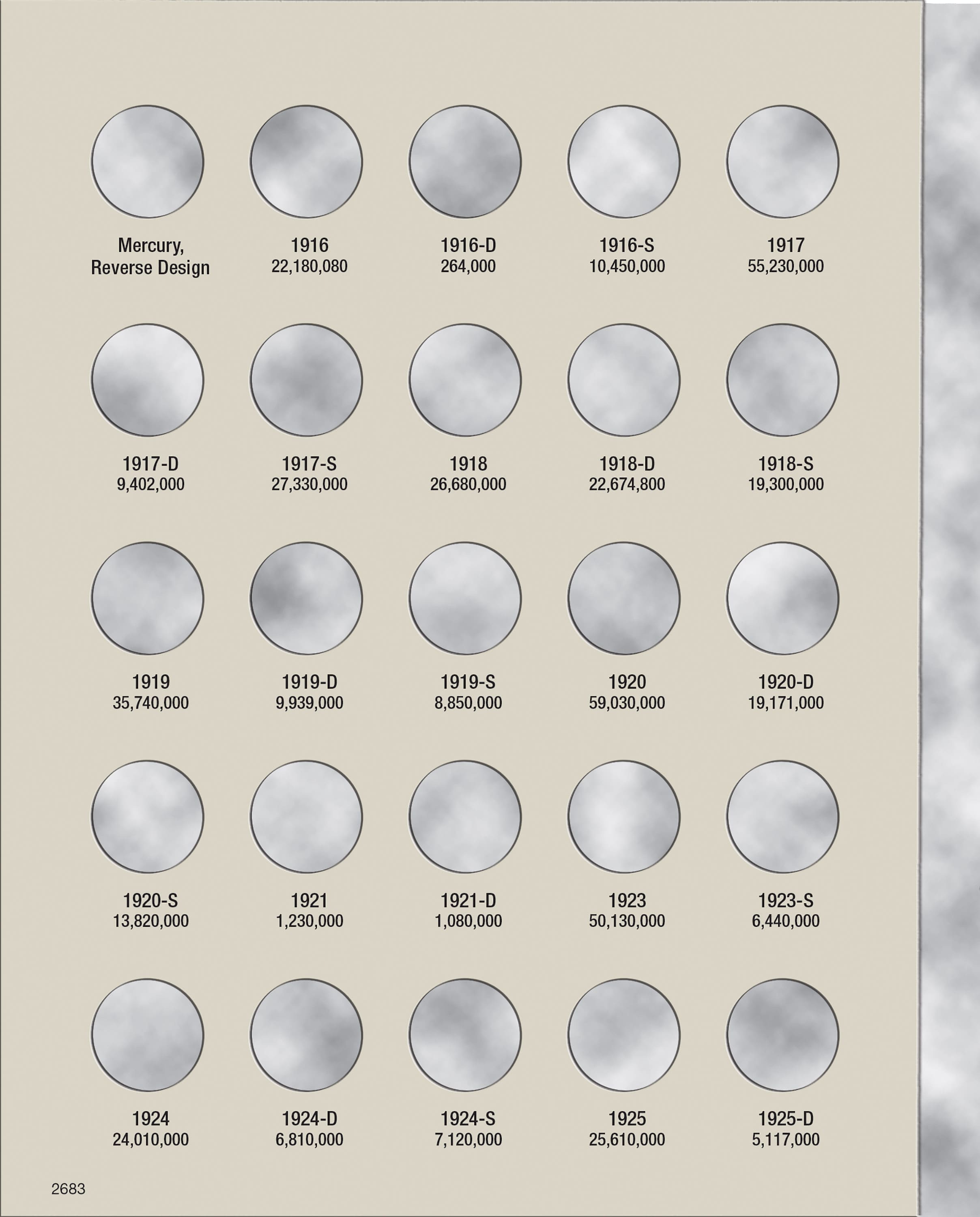 H.E. Harris® Coin Folder – Mercury Dimes: 1916-1945