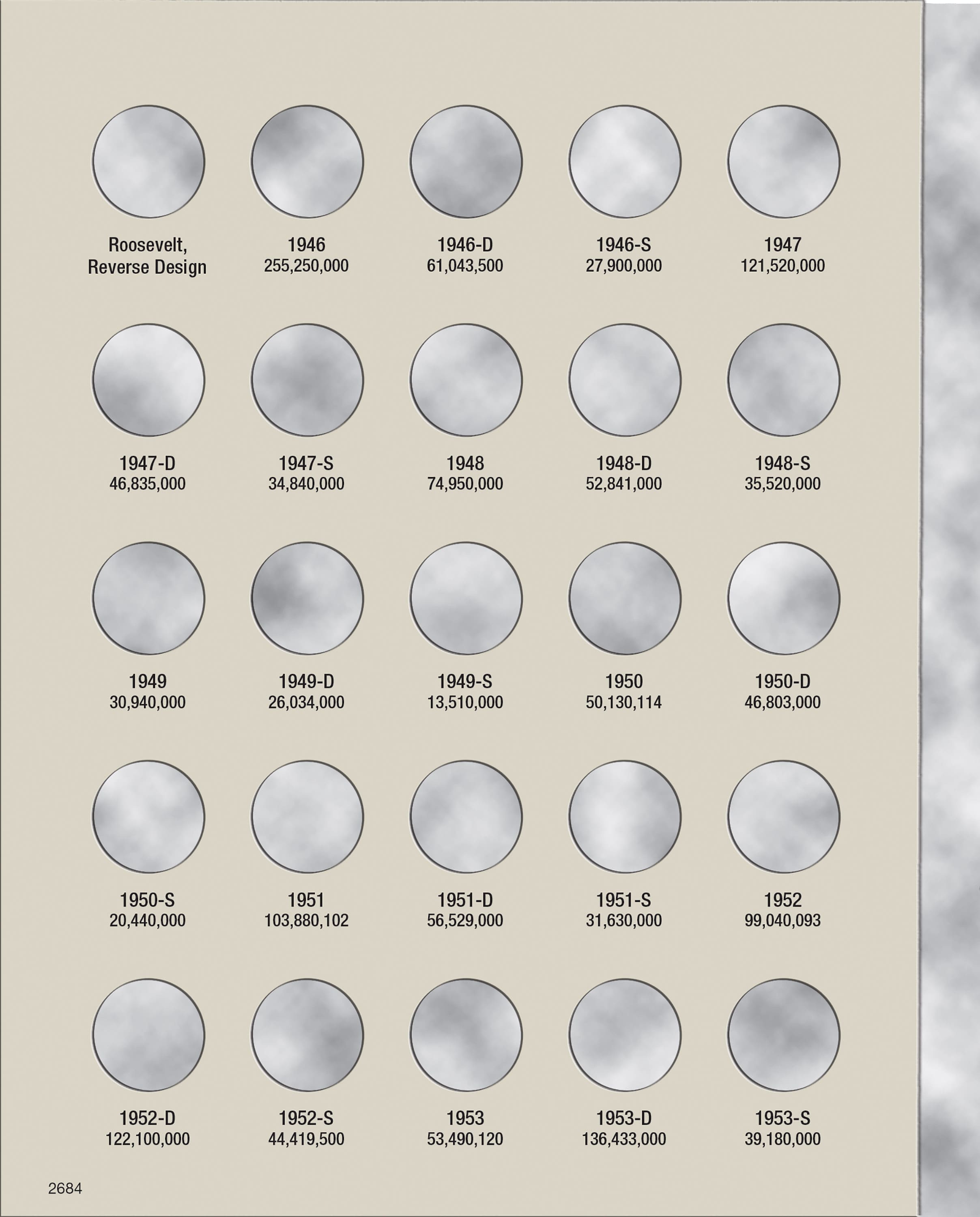 H.E. Harris® Coin Folder – Roosevelt Dimes Collection #1: 1946-1964