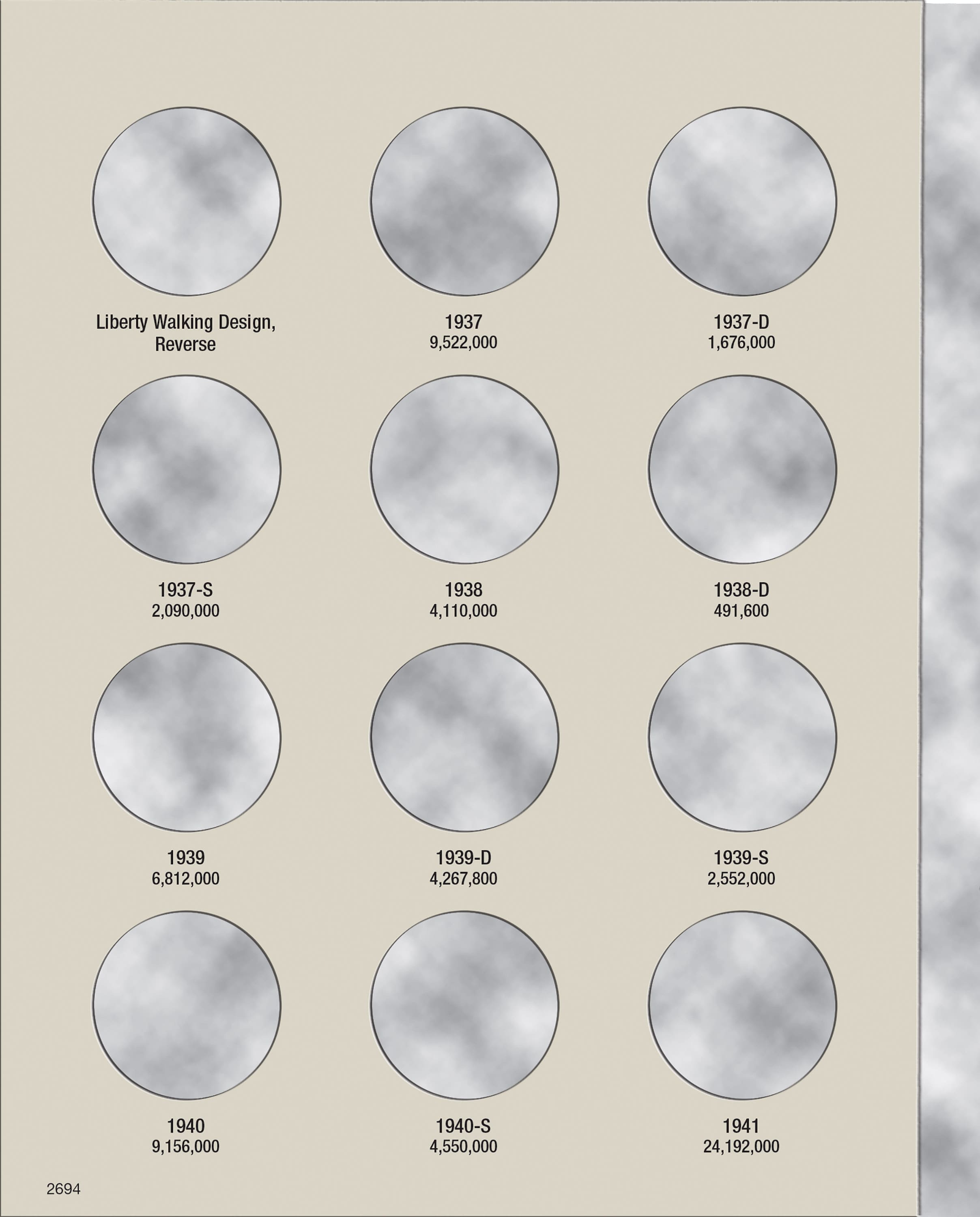 H.E. Harris® Coin Folder – Liberty Walking Half Dollars Collection #2: 1937-1947