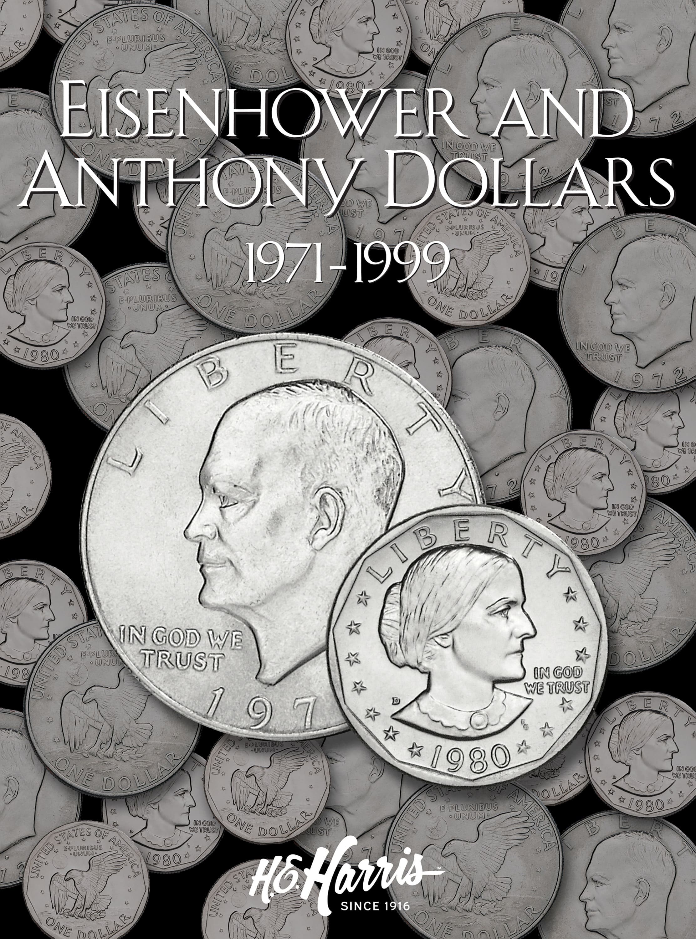 H.E. Harris® Coin Folder – Eisenhower & Susan B. Anthony Dollars: 1971-1999