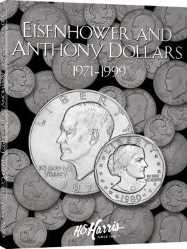 H.E. Harris® Coin Folder – Eisenhower & Susan B. Anthony Dollars: 1971-1999 – Coin folder