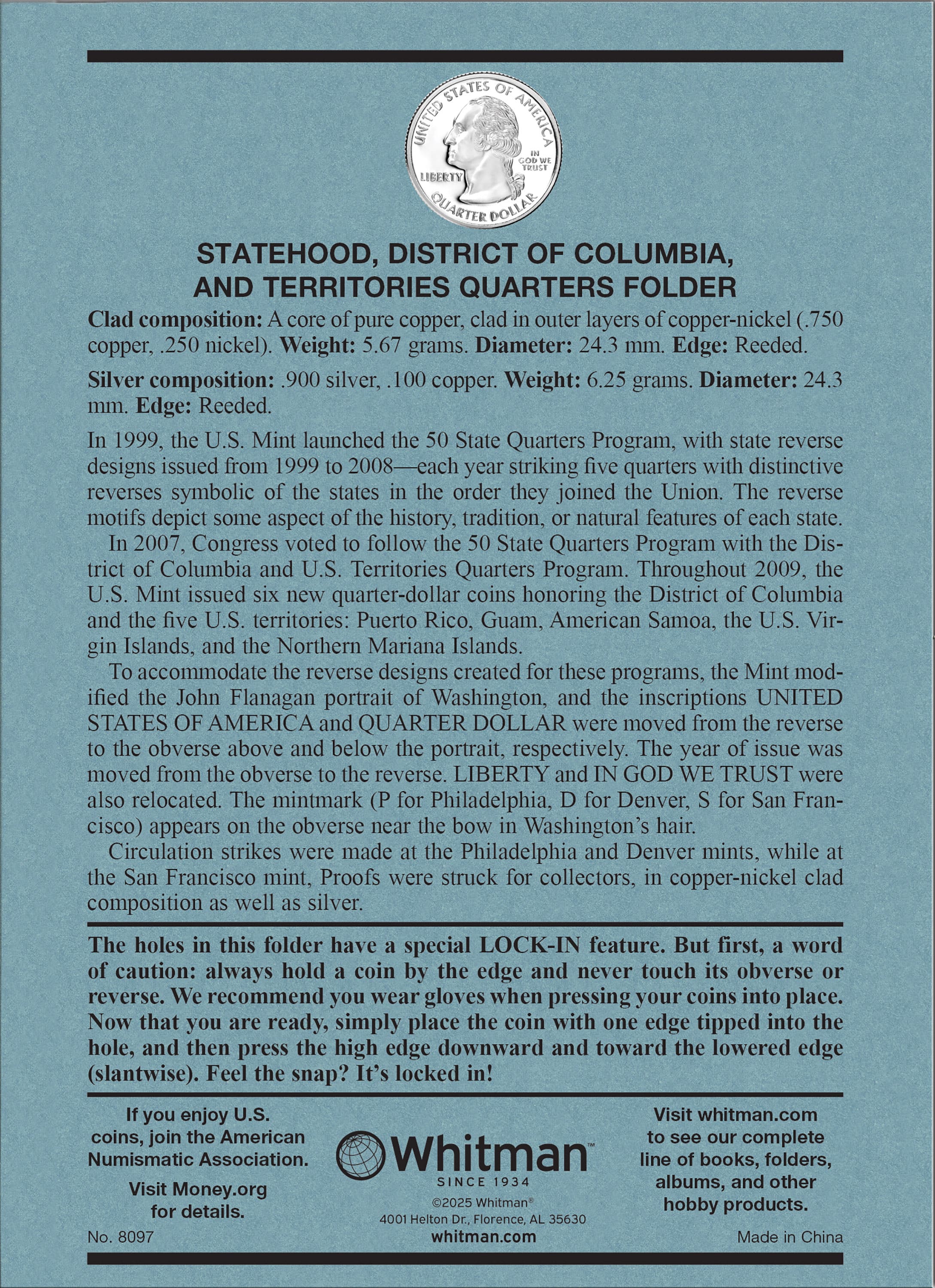 Official Whitman® Coin Folder – Statehood Quarters: 1999-2009 (Single Mint)