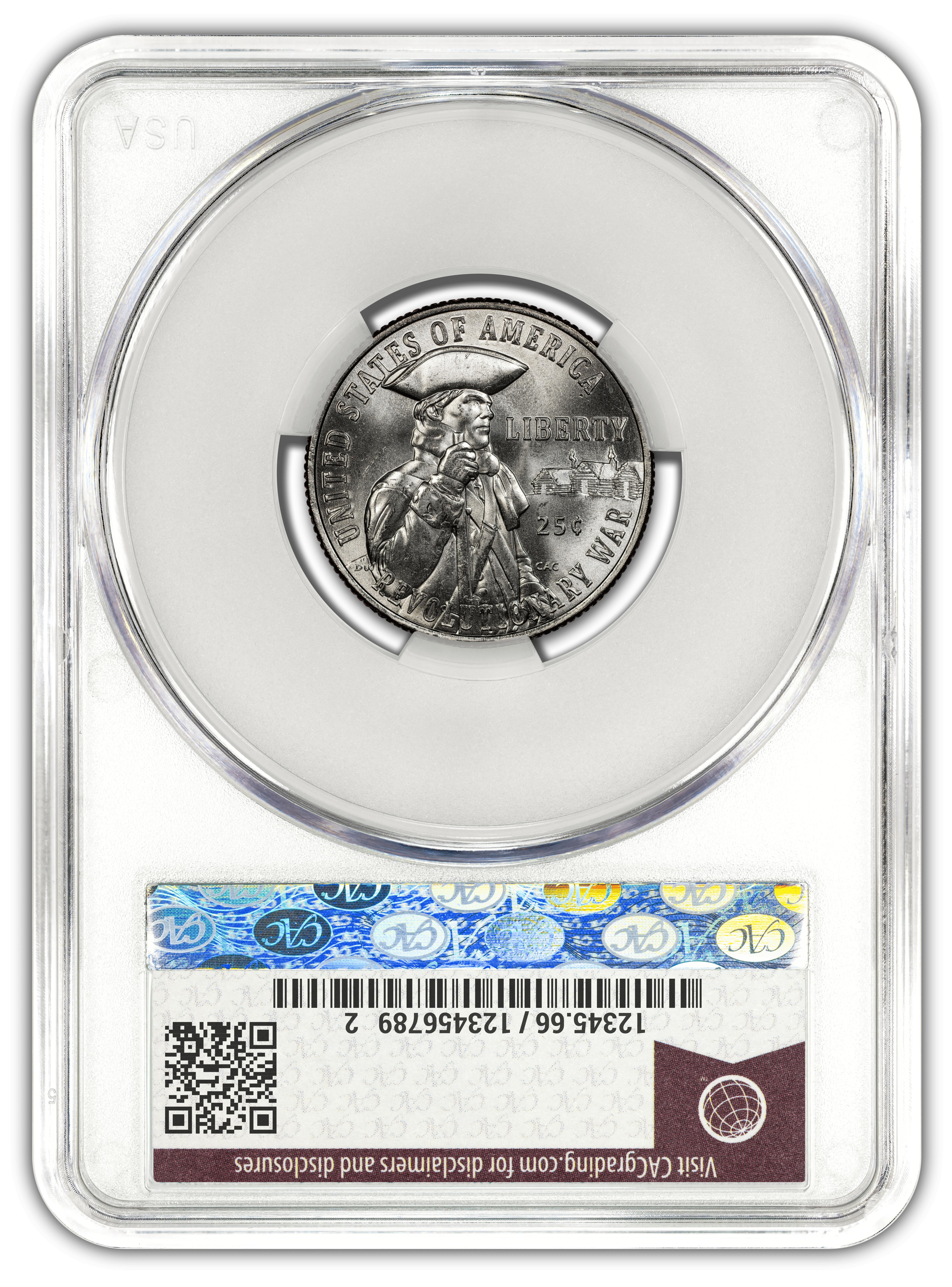 1776~2026-D Revolutionary War Quarter - CAC MS66 Official Red Book® Label - Image 2