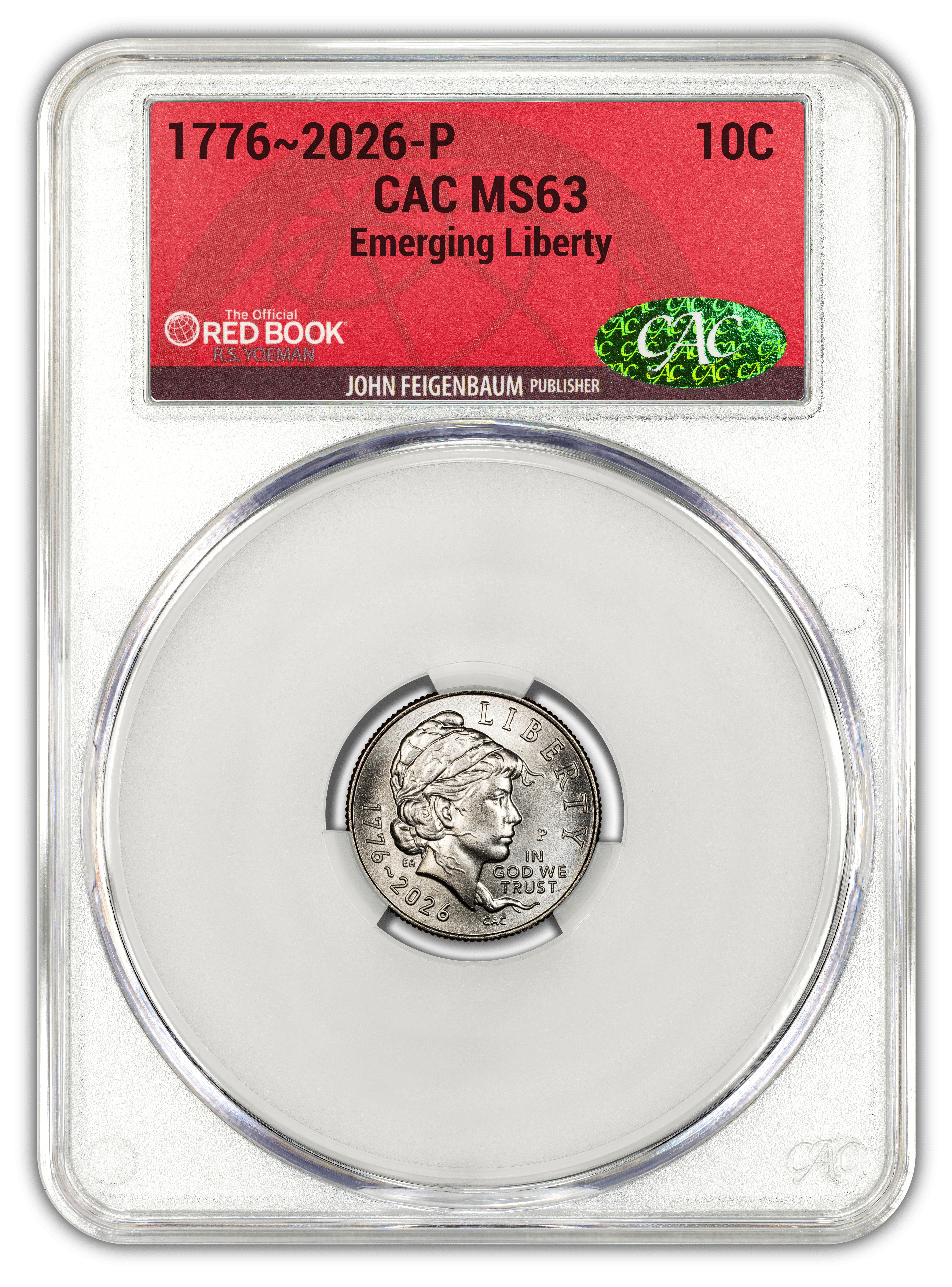 『新品✨』池之端銀革店PUEBUROLeatherkey&coin Cace 1776~2026-P Emerging Liberty Dime - CAC MS63 Official Red Book