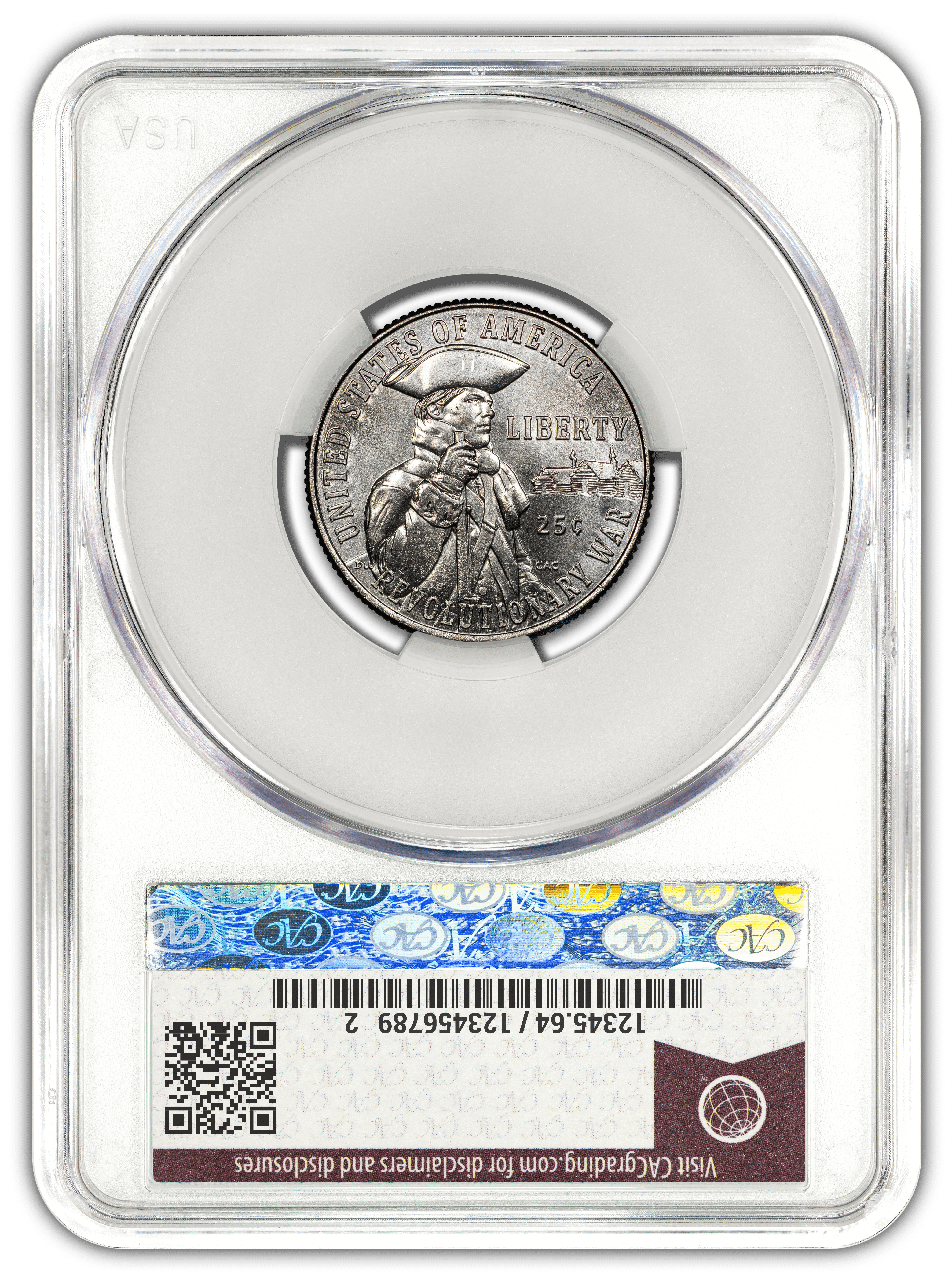 1776~2026-P Revolutionary War Quarter - CAC MS64 Official Red Book® Label - Image 2
