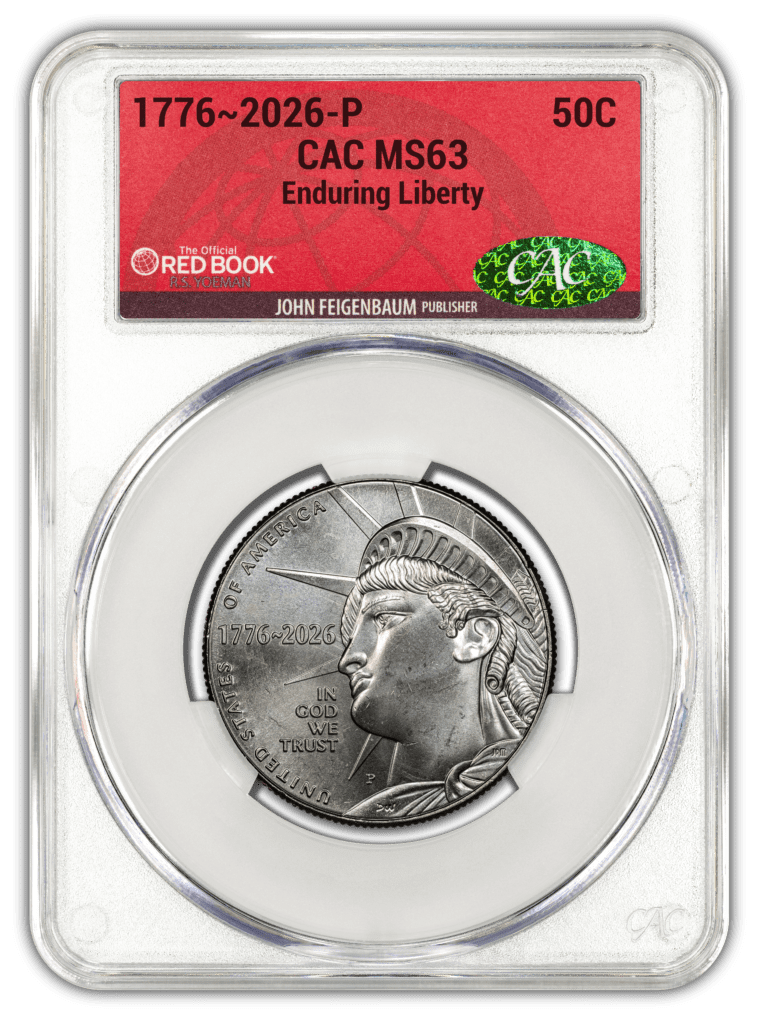 1776~2026-P Enduring Liberty Half Dollar - CAC MS63 Official Red