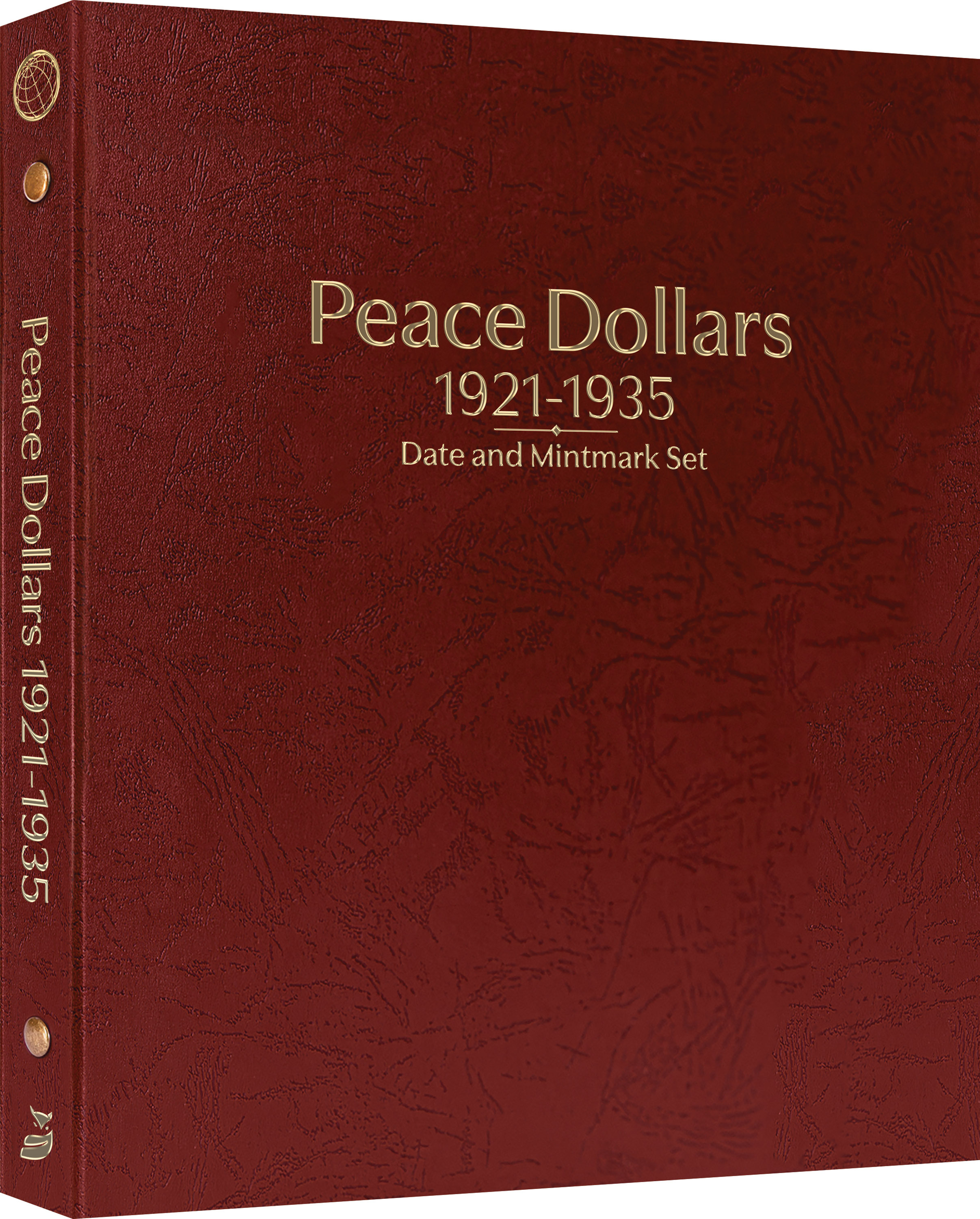 Whitman Prestige Coin Album – Peace Dollars: 1921-1935 Date & Mintmark Set – Coin Album (Burgundy)