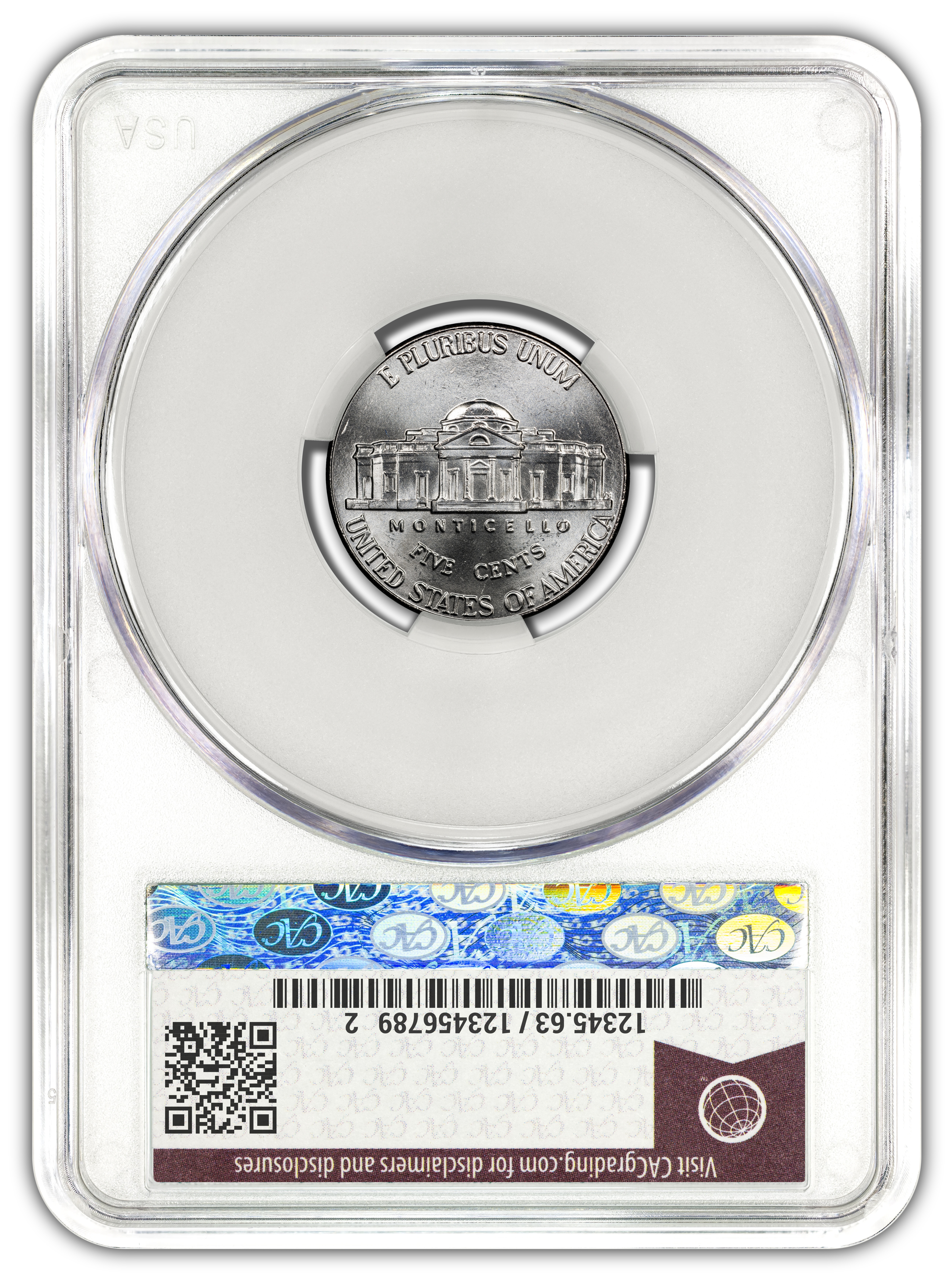 1776~2026-P Nickel - CAC MS63 Official Red Book® Label - Image 2