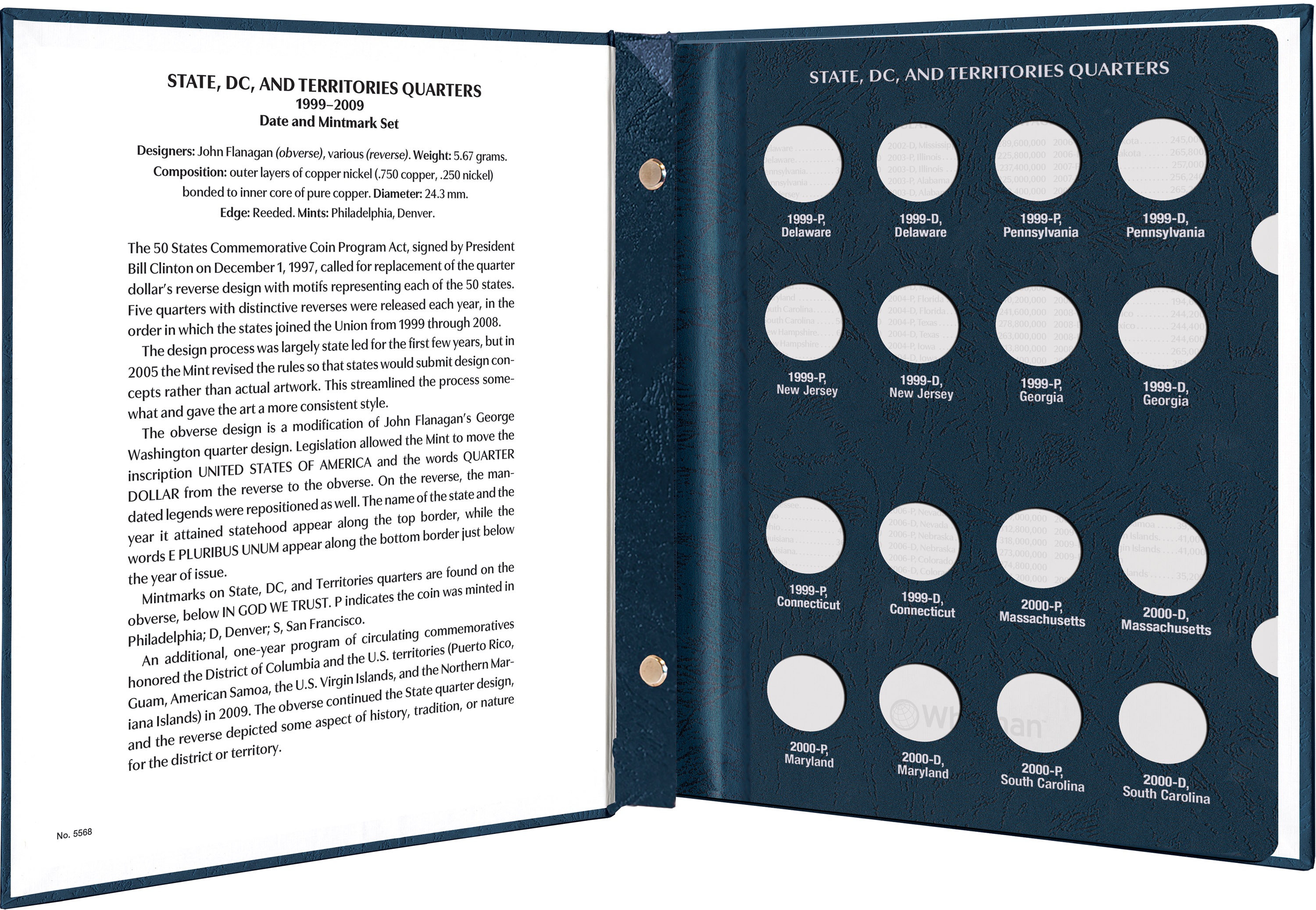 Statehood Quarters Coin Collecting Starter Bundle (1999-2009) - 40 Coins + Album - Image 5
