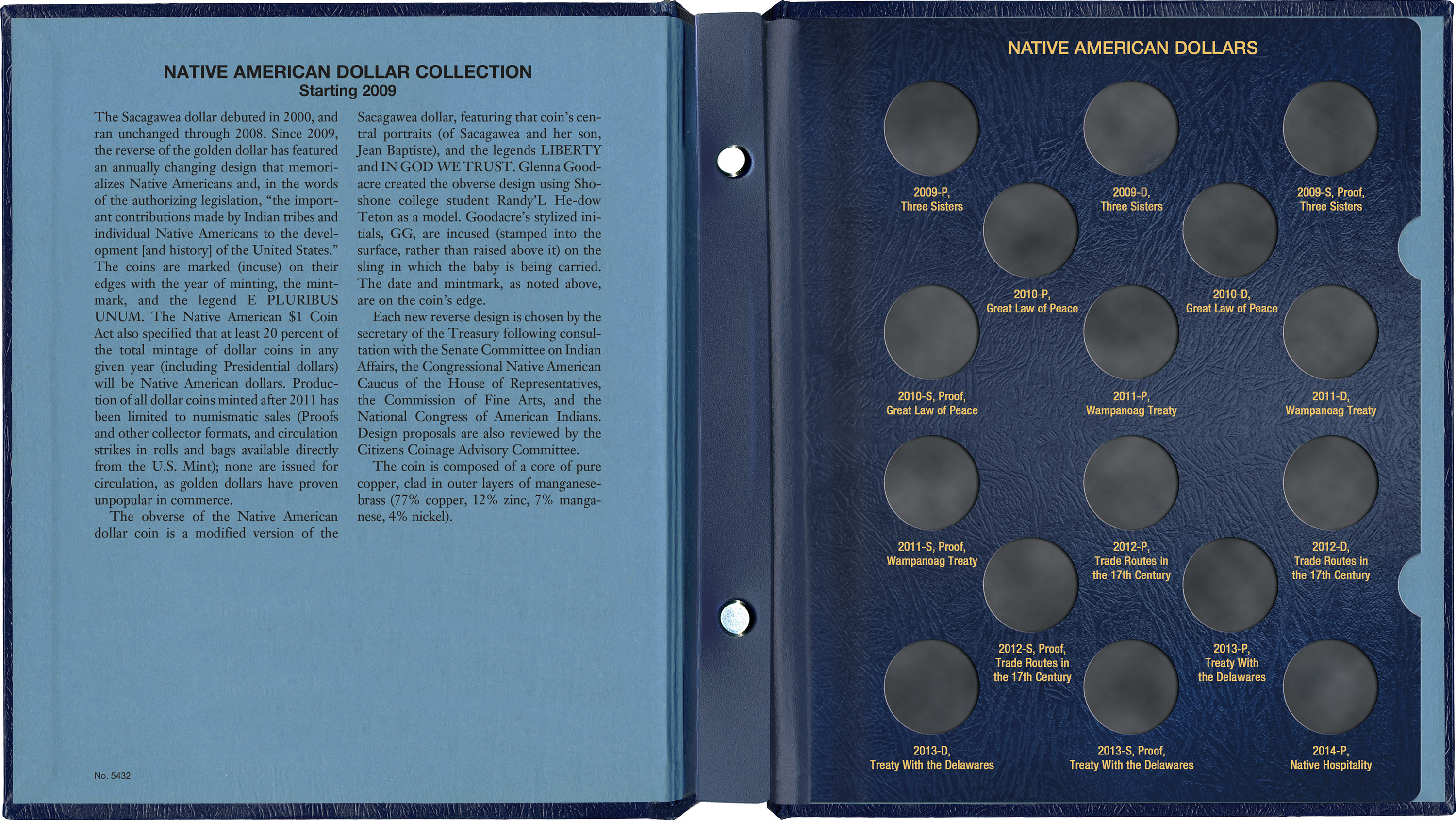 Whitman Classic® Coin Album – Native American Dollars: Starting 2009 (P, D, & S Mints)