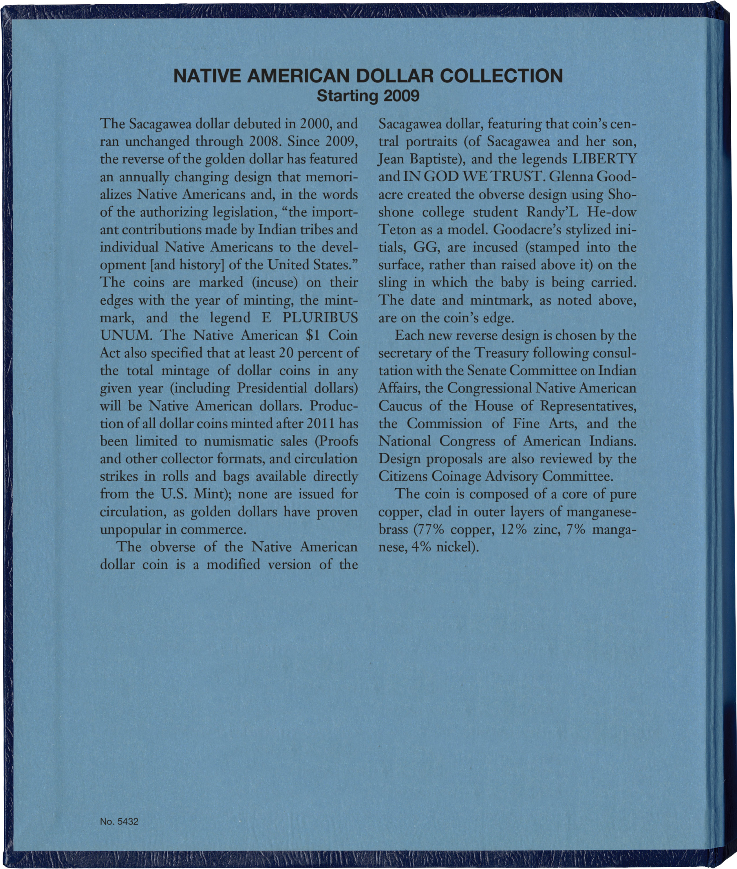 Whitman Classic® Coin Album – Native American Dollars: Starting 2009 (P, D, & S Mints)