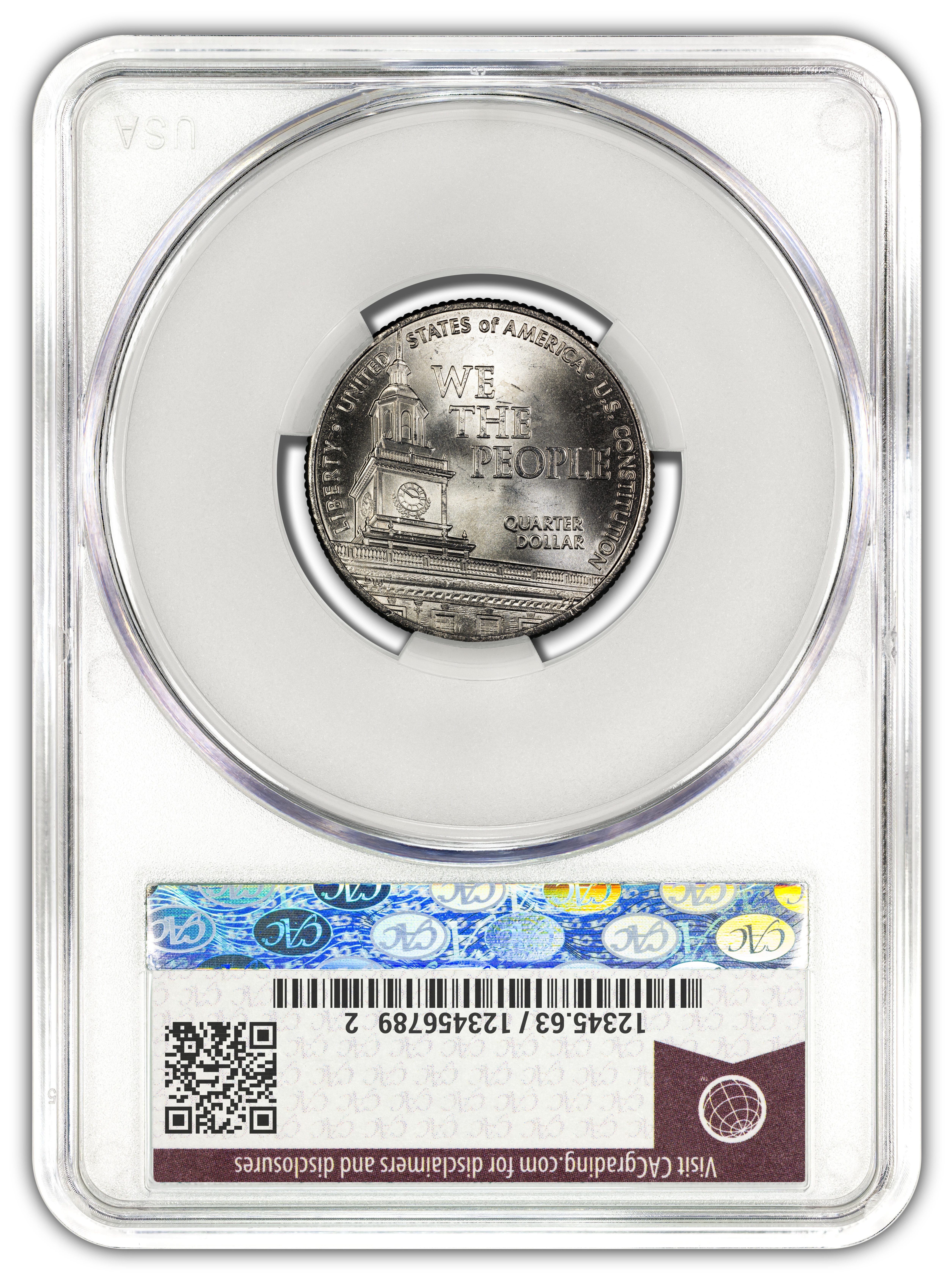 1776~2026-P U.S. Constitution Quarter - CAC MS63 Official Red Book® Label - Image 2