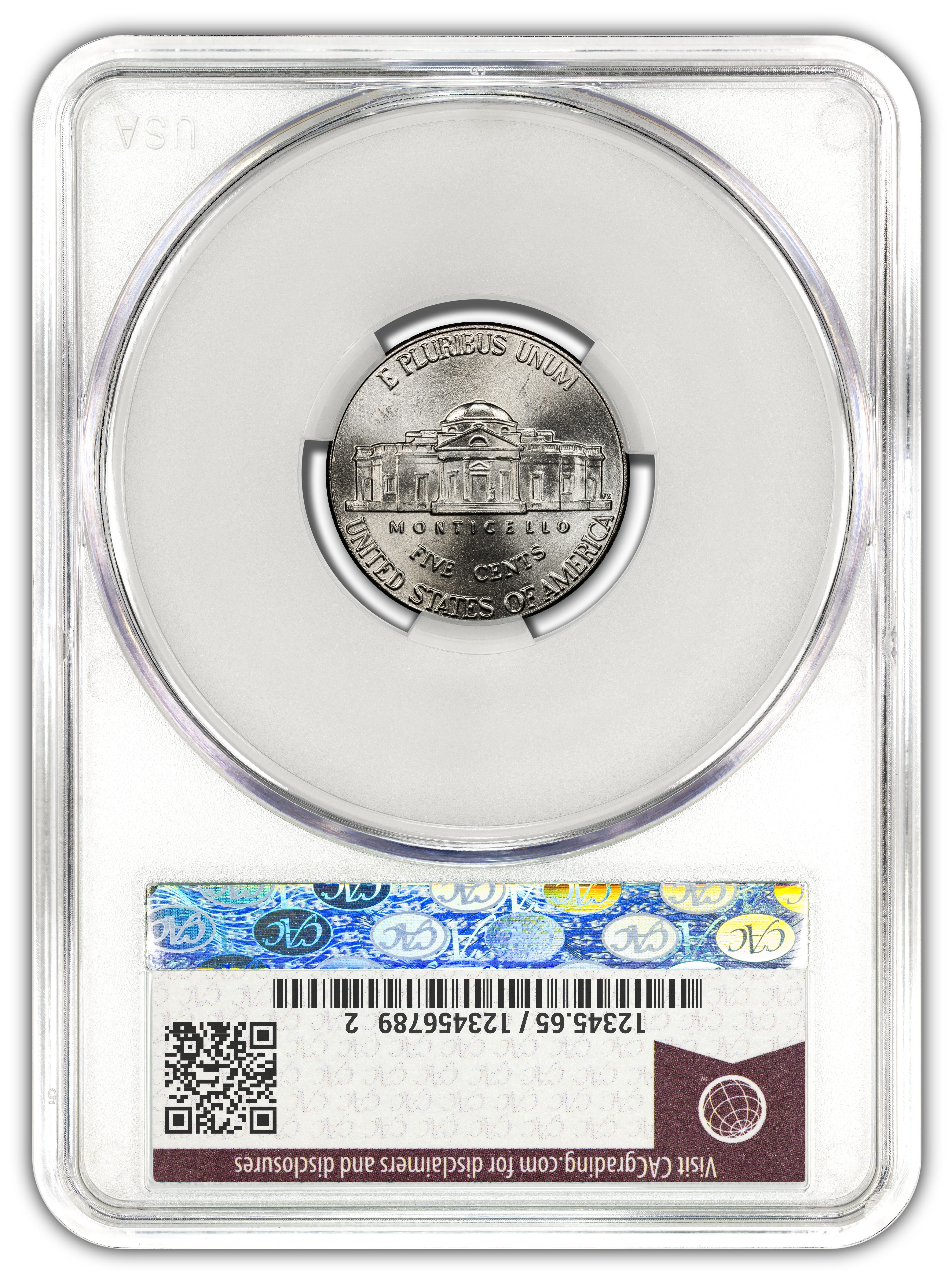 1776~2026-P Nickel – CAC MS65 Official Red Book® Label - Image 2