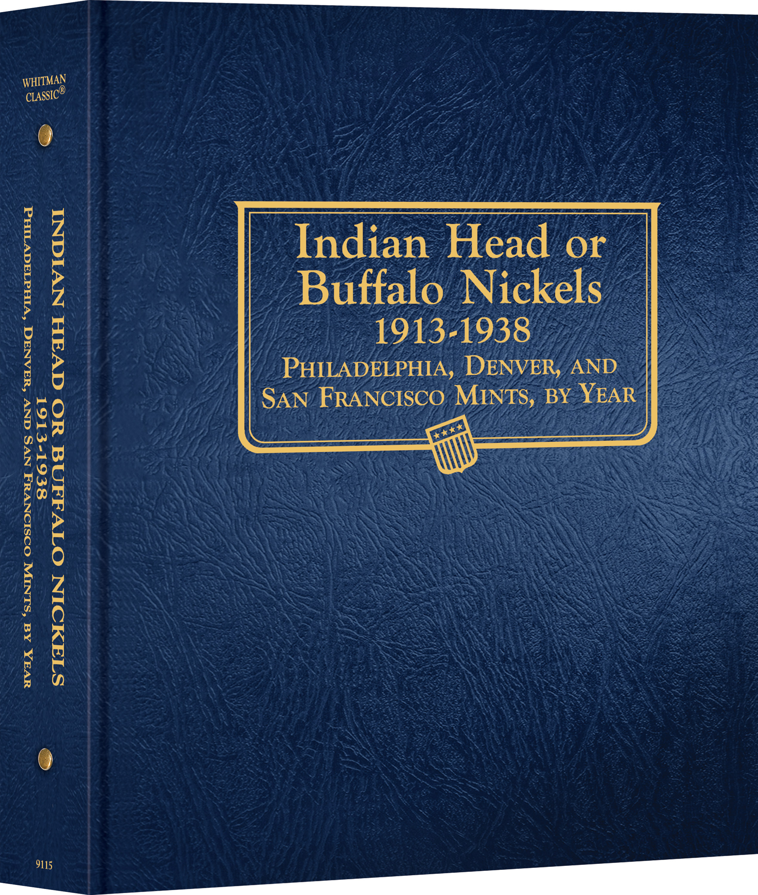 Whitman Classic® Coin Album – Buffalo Nickels: 1913-1938 (P, D, & S Mints) – Coin Album (Blue)
