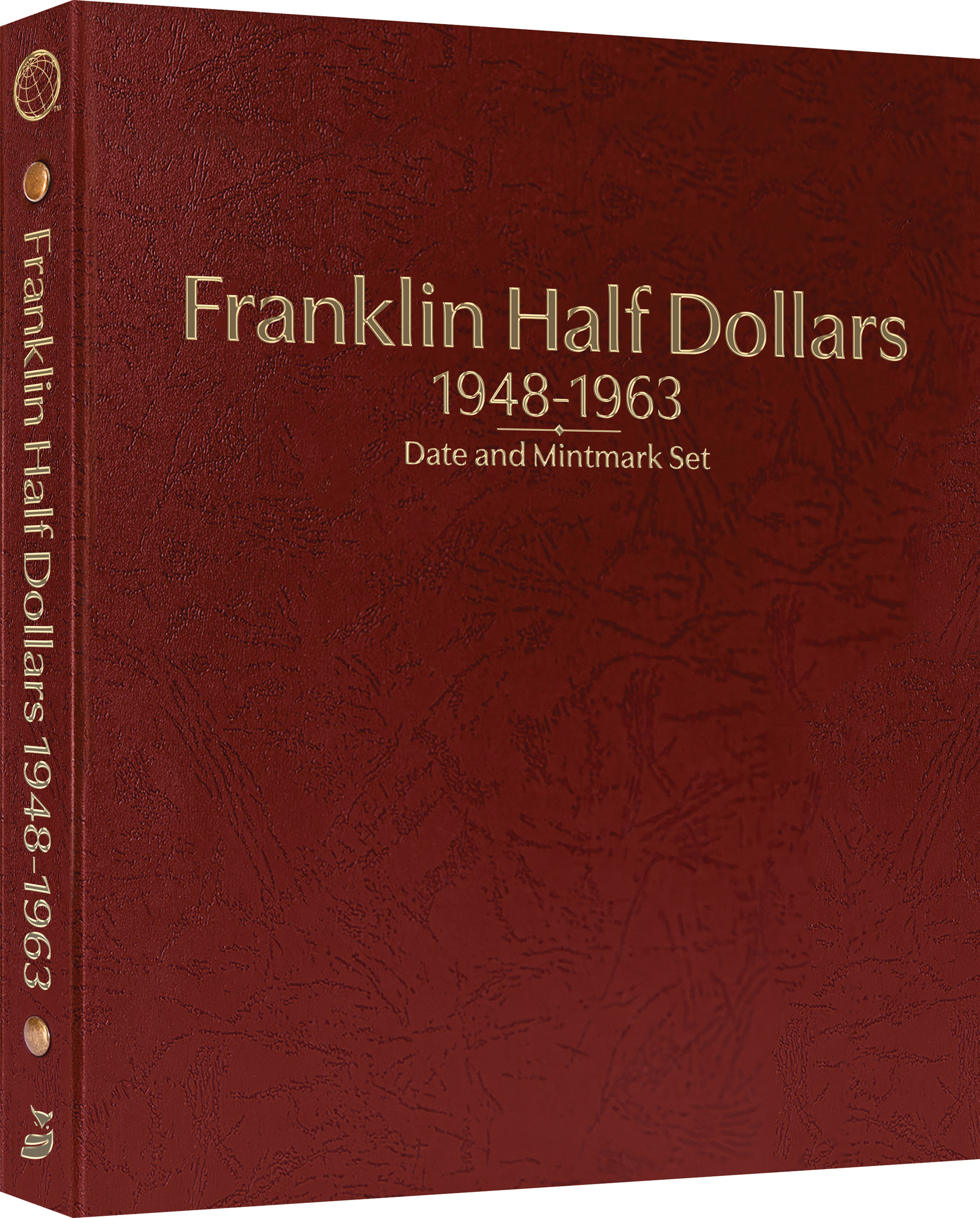 Whitman Prestige Coin Album – Franklin Half Dollars: 1948-1963 Date & Mintmark Set – Coin Album (Burgundy)