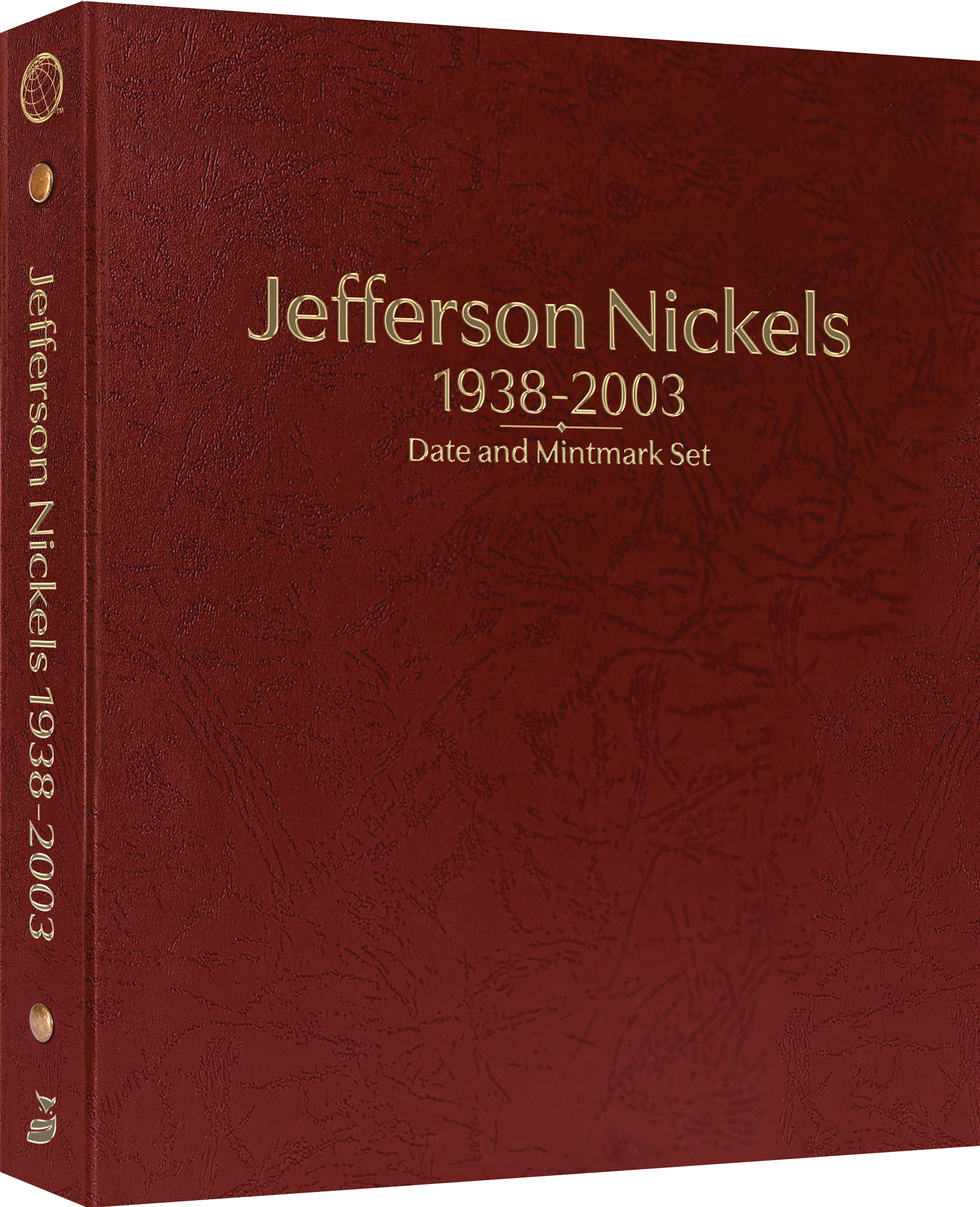 Whitman Prestige Coin Album – Jefferson Nickels: 1938-2003 Date & Mintmark Set – Coin Album (Burgundy)