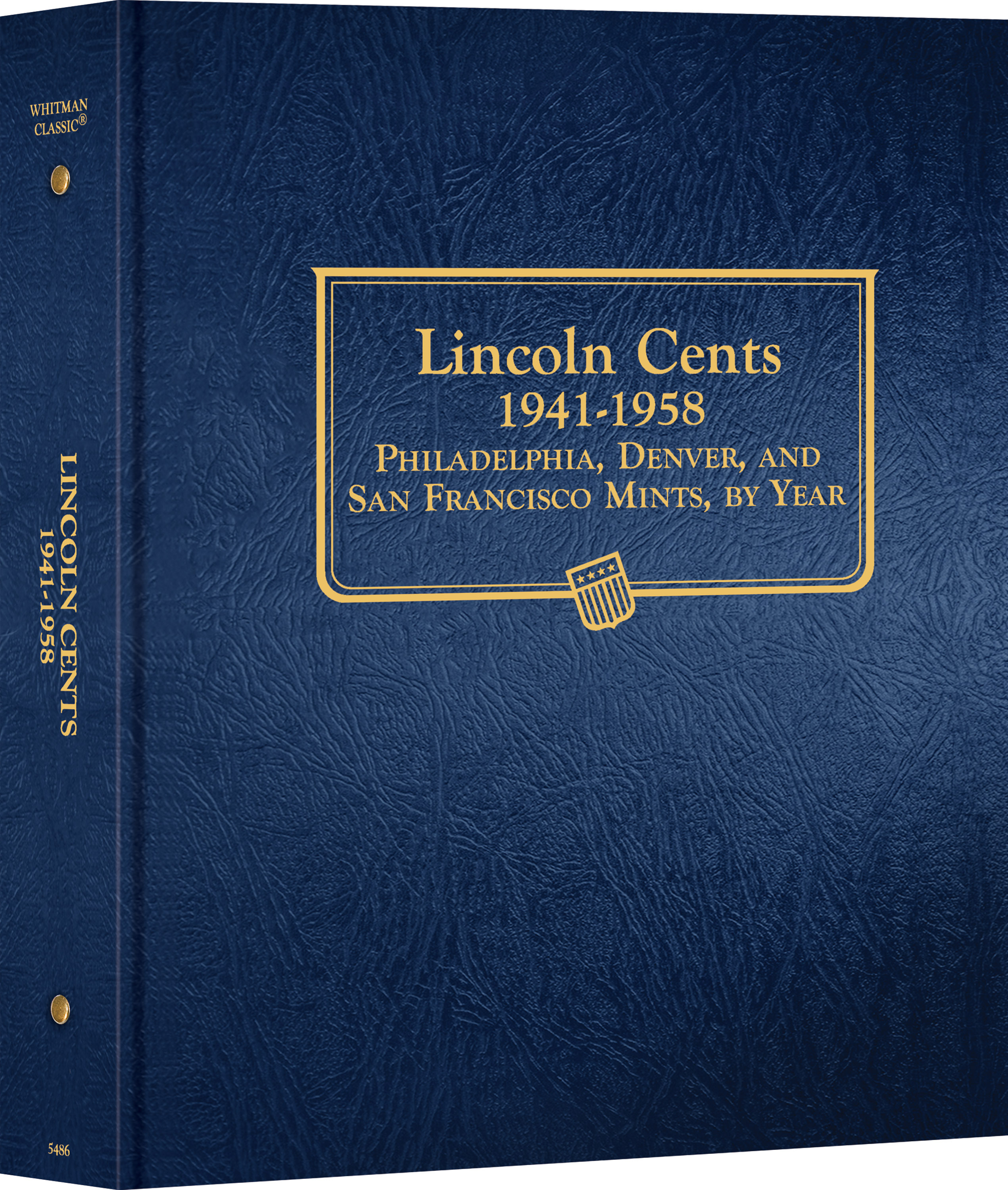 Whitman Classic® Coin Album – Lincoln Cents: 1941-1958 (P, D, & S mints) – Coin Album (Blue)