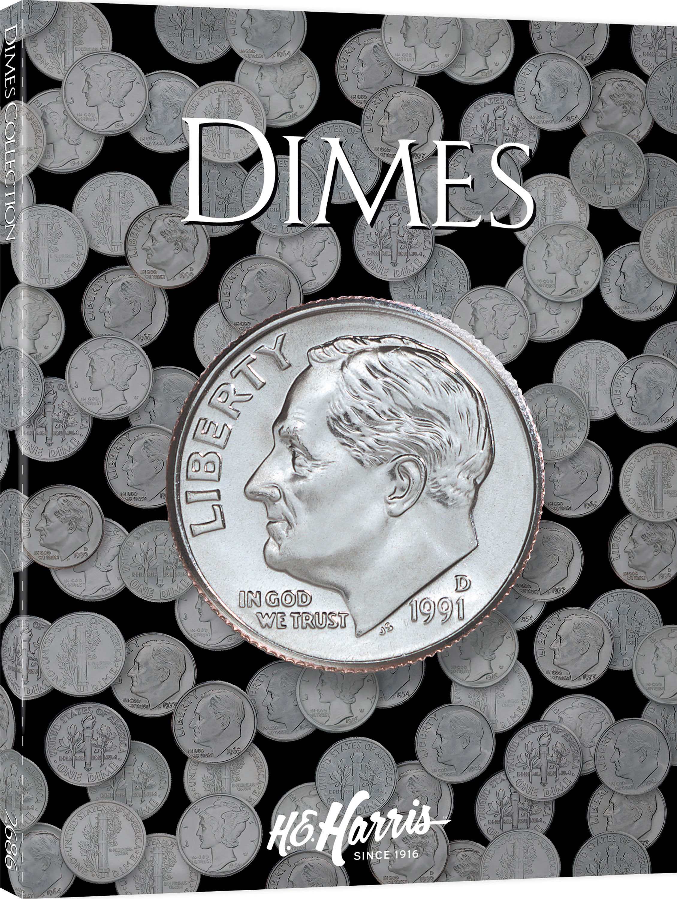 H.E. Harris® Coin Folder – U.S. Dimes: Plain, No Dates – Coin folder