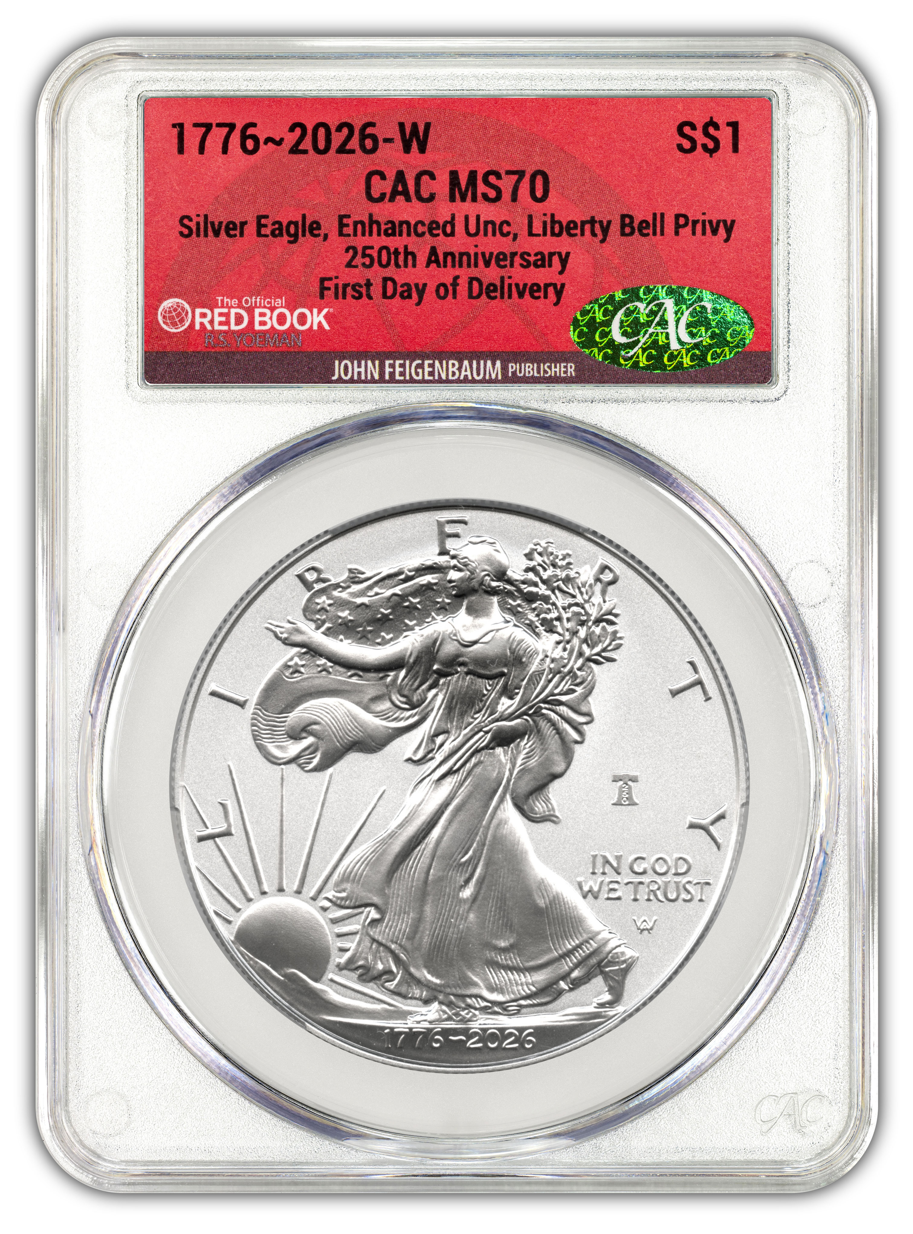 Online Exclusive: 2026 American Silver Eagle 3-Coin Set – 250th Anniversary Privy, Proof & Enhanced – CAC PF70/MS70 Red Book® Labels - Image 3