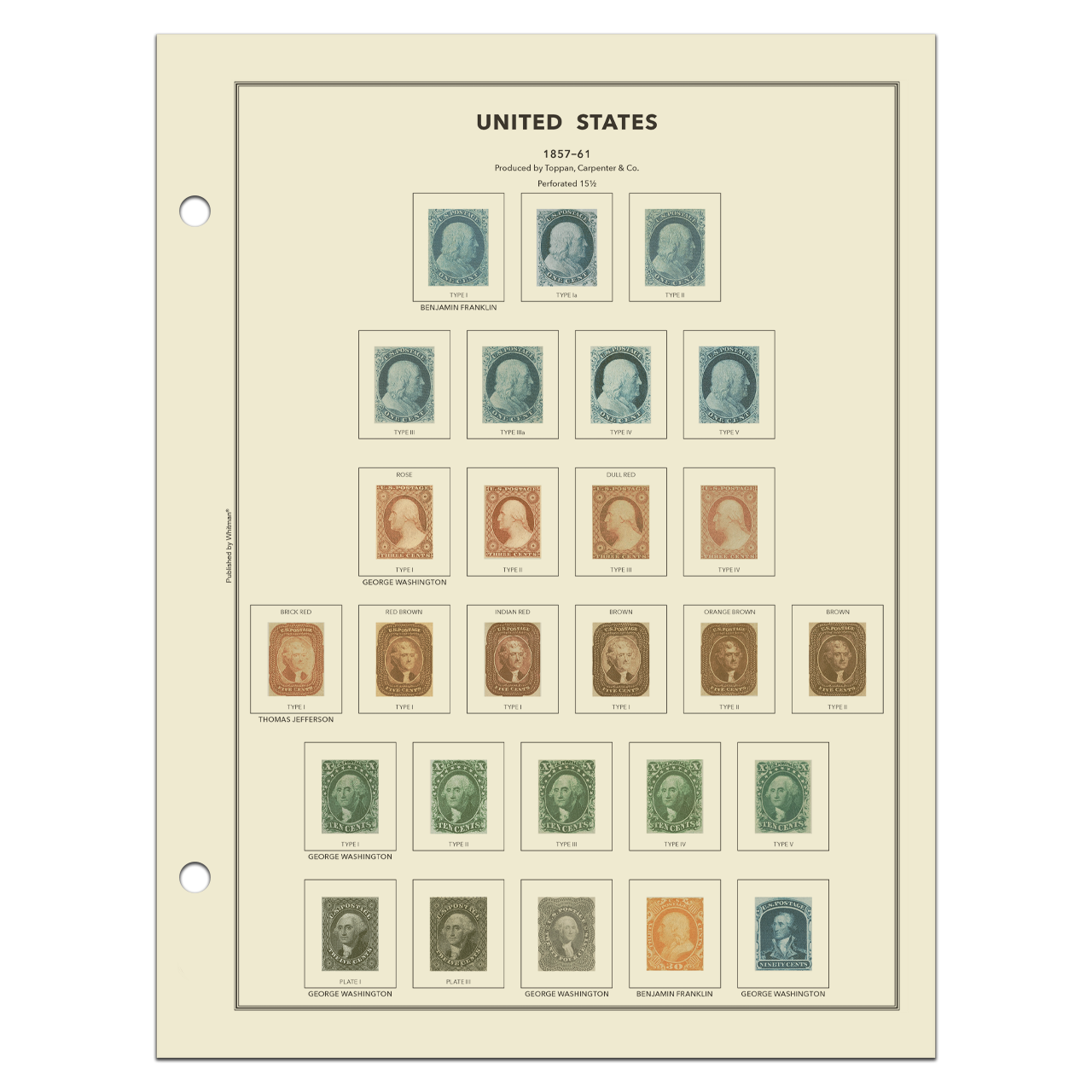 H.E. Harris United States Classic Stamp Album Complete — 1845-2000
