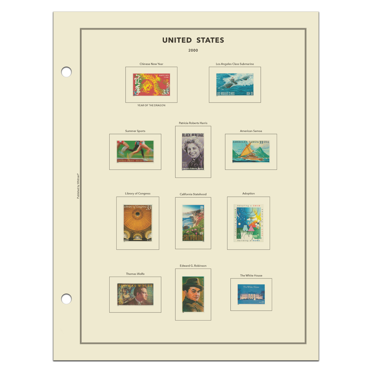 H.E. Harris United States Classic Stamp Album Complete — 1845-2000