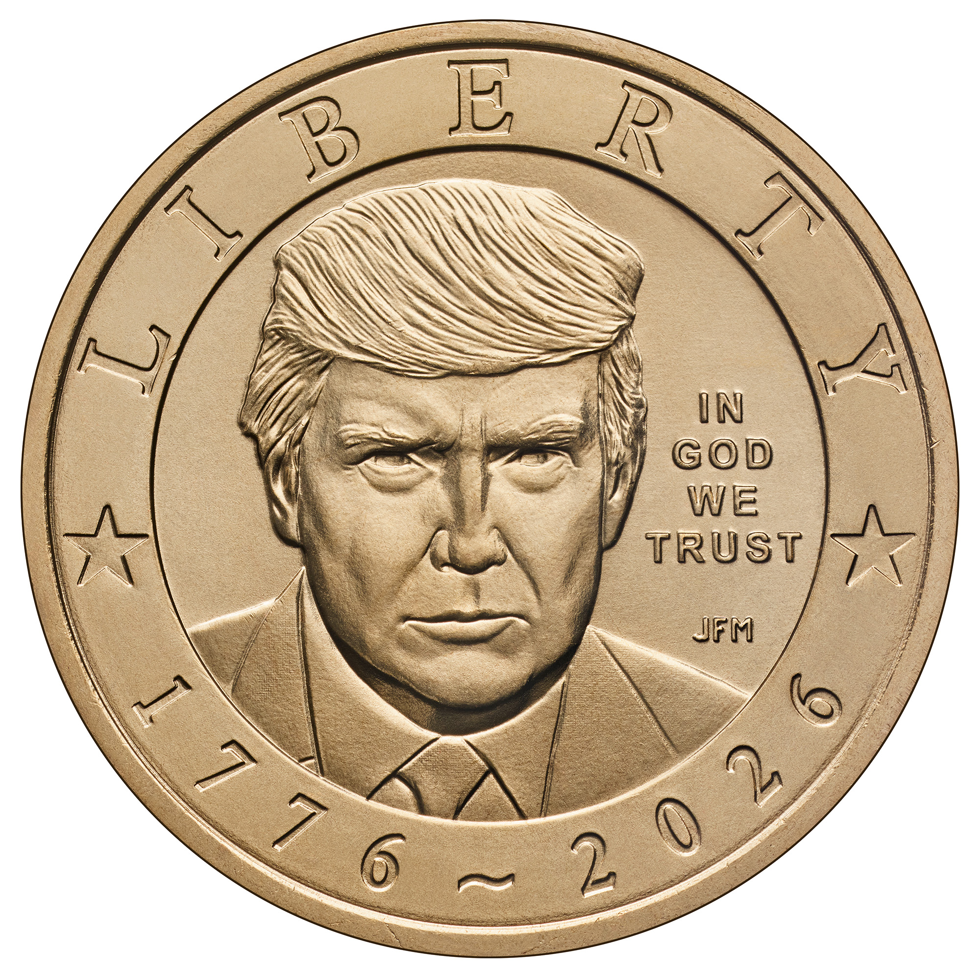 1776~2026 U.S. 250th Anniversary President Donald J. Trump Dollar Roll (P) - 25 Coins, Brilliant Uncirculated