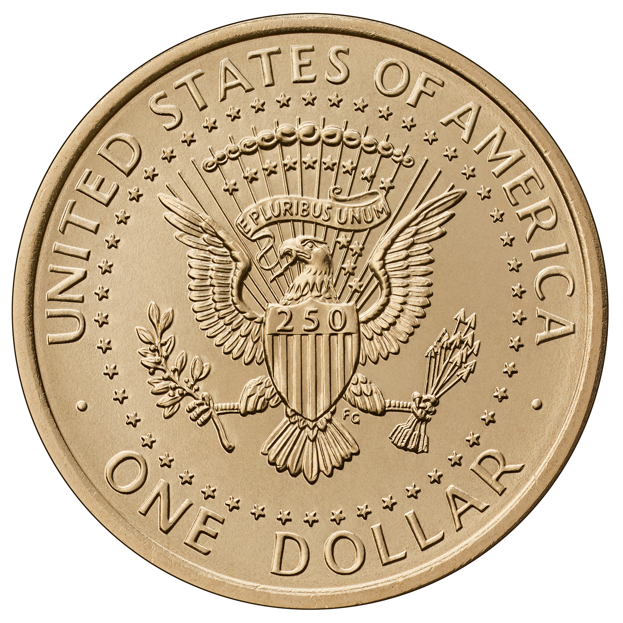 1776~2026 U.S. 250th Anniversary President Donald J. Trump Dollar Roll (P) - 25 Coins, Brilliant Uncirculated - Image 2