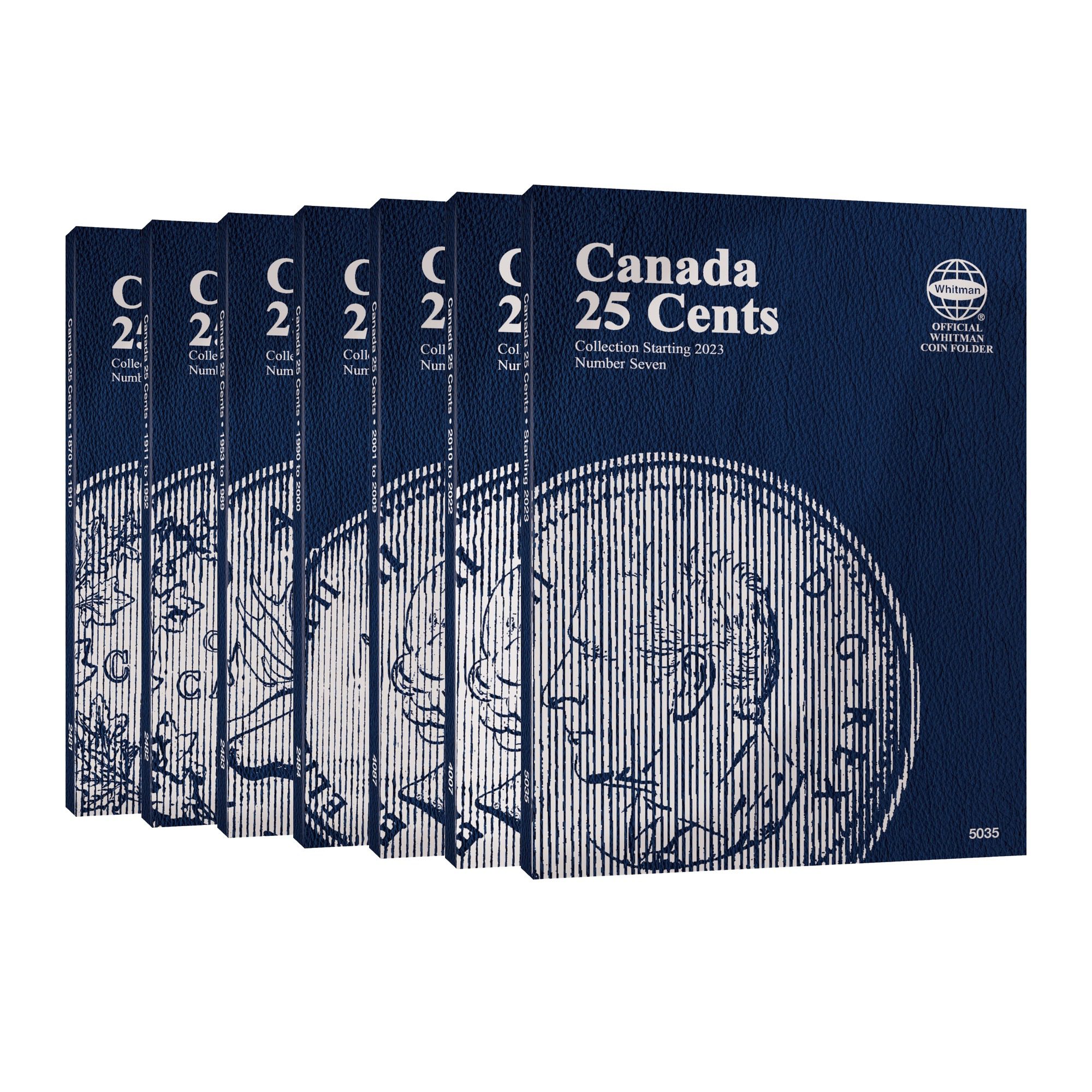 Official Whitman® Coin Folder 7-Volume Set – Canadian Quarters Complete Collection: 1870 to Date