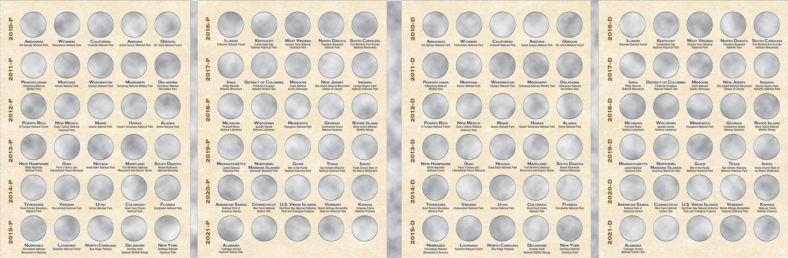 H.E. Harris® Collector’s Edition Coin Folder – National Park Quarters: 2010-2021