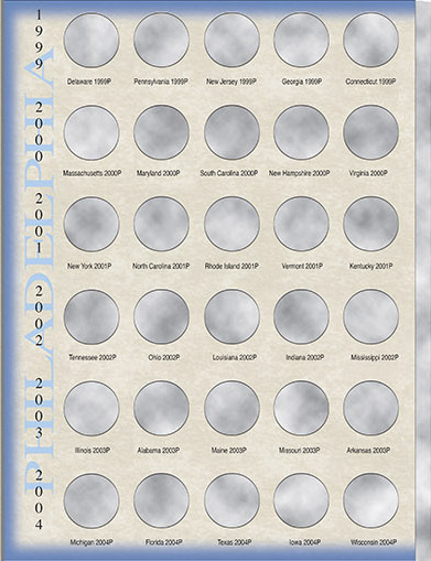 H.E. Harris® Collector’s Edition Coin Folder – State Series, D.C. & Territorial Quarters: 1999-2009