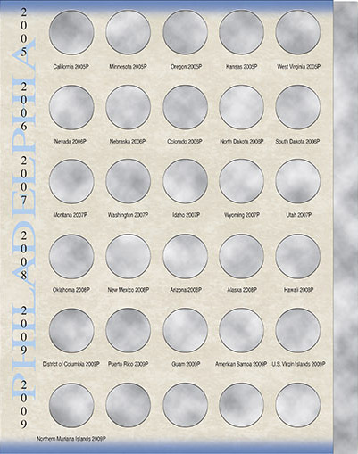H.E. Harris® Collector’s Edition Coin Folder – State Series, D.C. & Territorial Quarters: 1999-2009