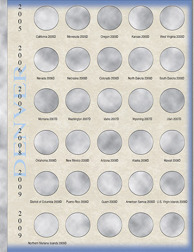 H.E. Harris® Collector’s Edition Coin Folder – State Series, D.C. & Territorial Quarters: 1999-2009
