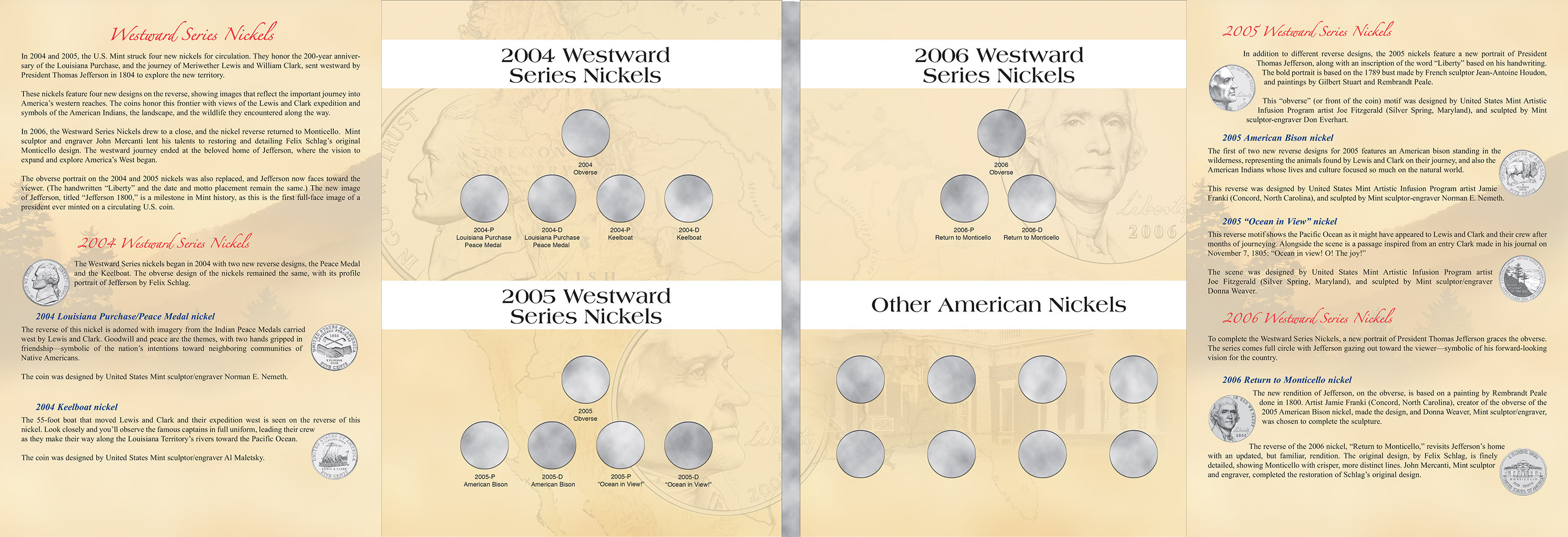 H.E. Harris® Collector’s Edition Coin Folder – Westward Journey Series Nickels: 2004-2006