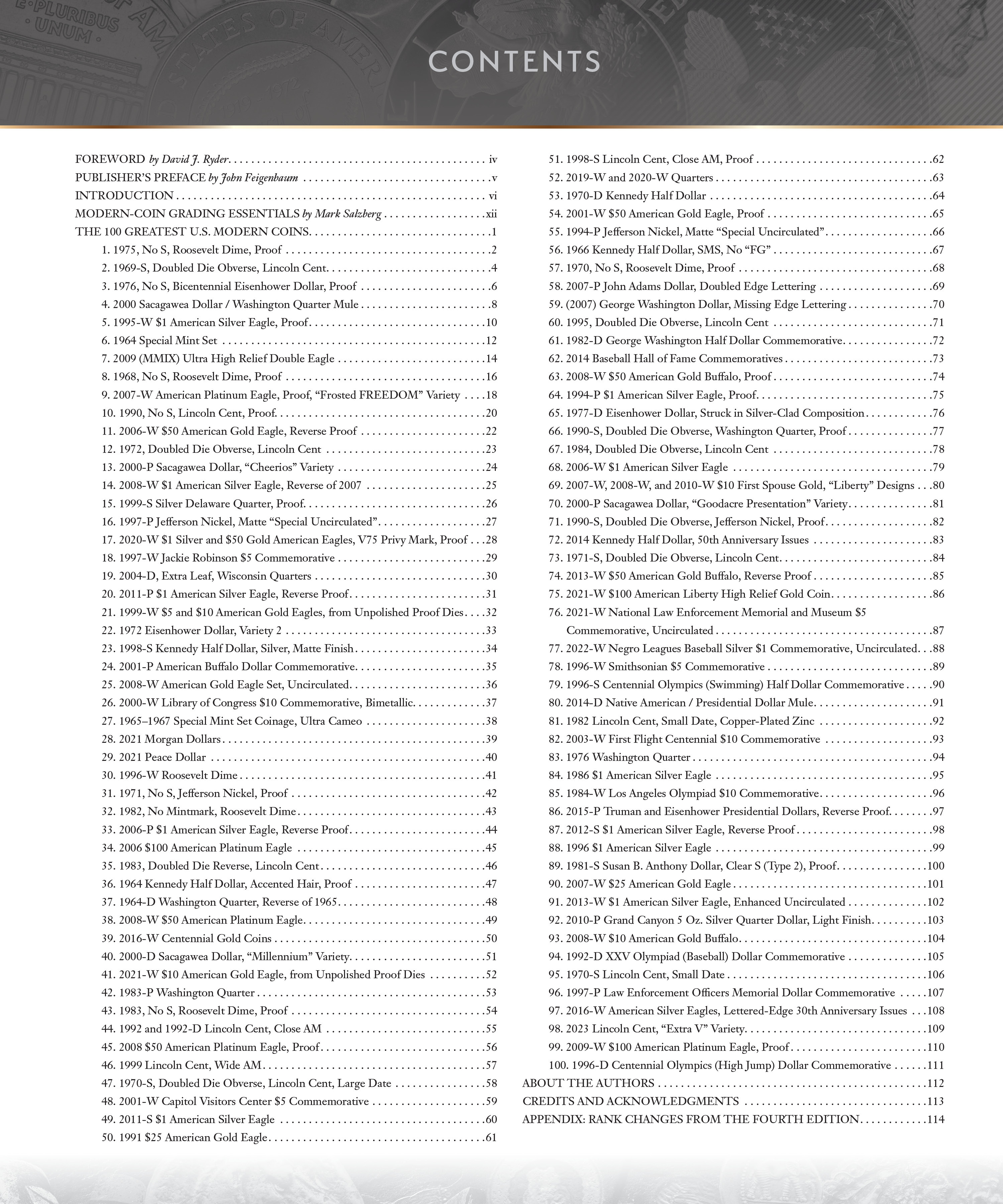 100 Greatest Series: 100 Greatest United States Modern Coins