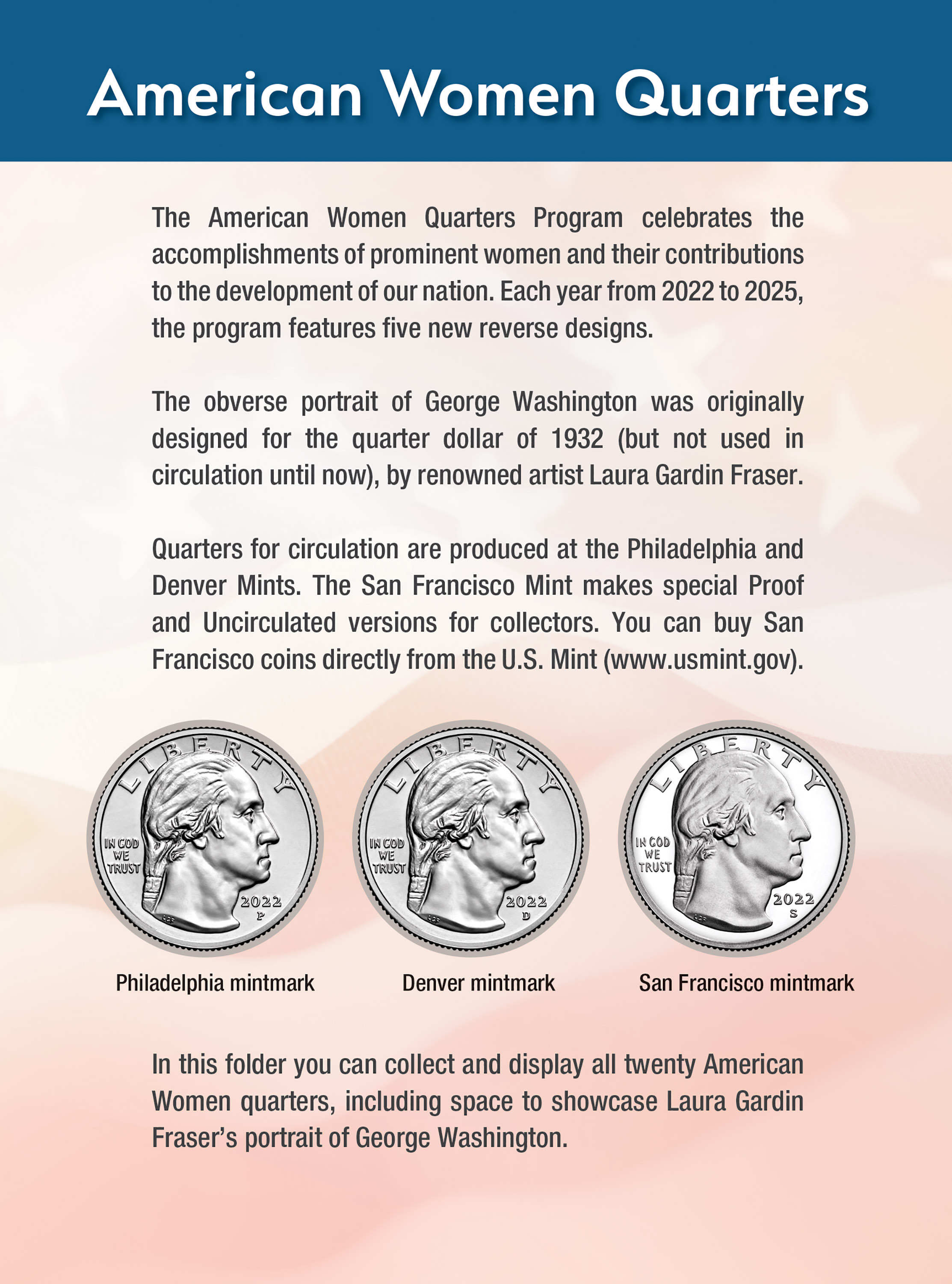 Official Whitman® Coin Folder – American Women Quarters: 2022-2025 (Single Mint)
